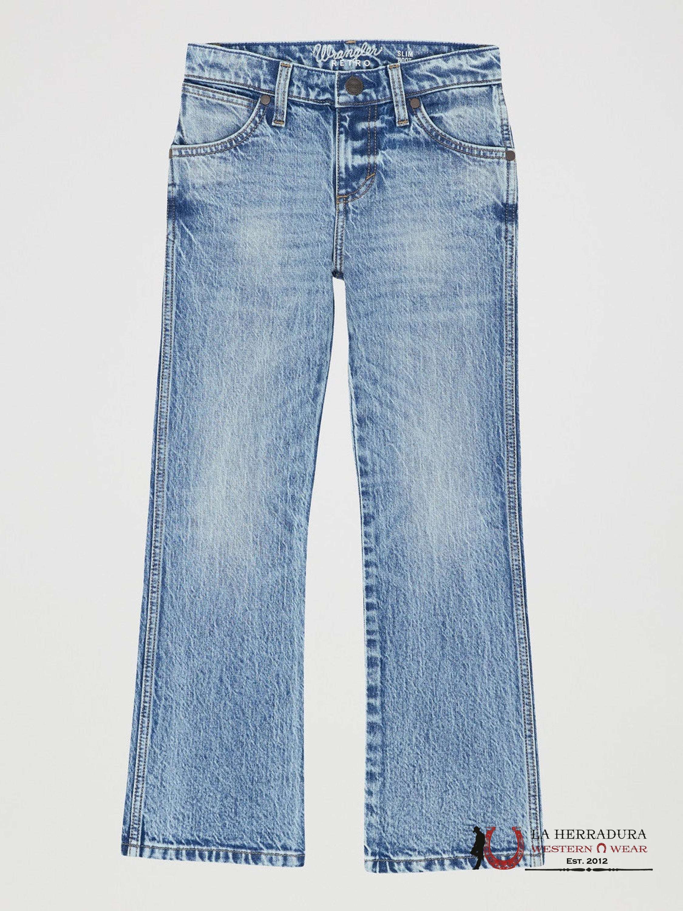 WRANGLER JEANS RETRO BOYS SLIM BOOT light blue denim 112367625 77BWZ NIÑOS