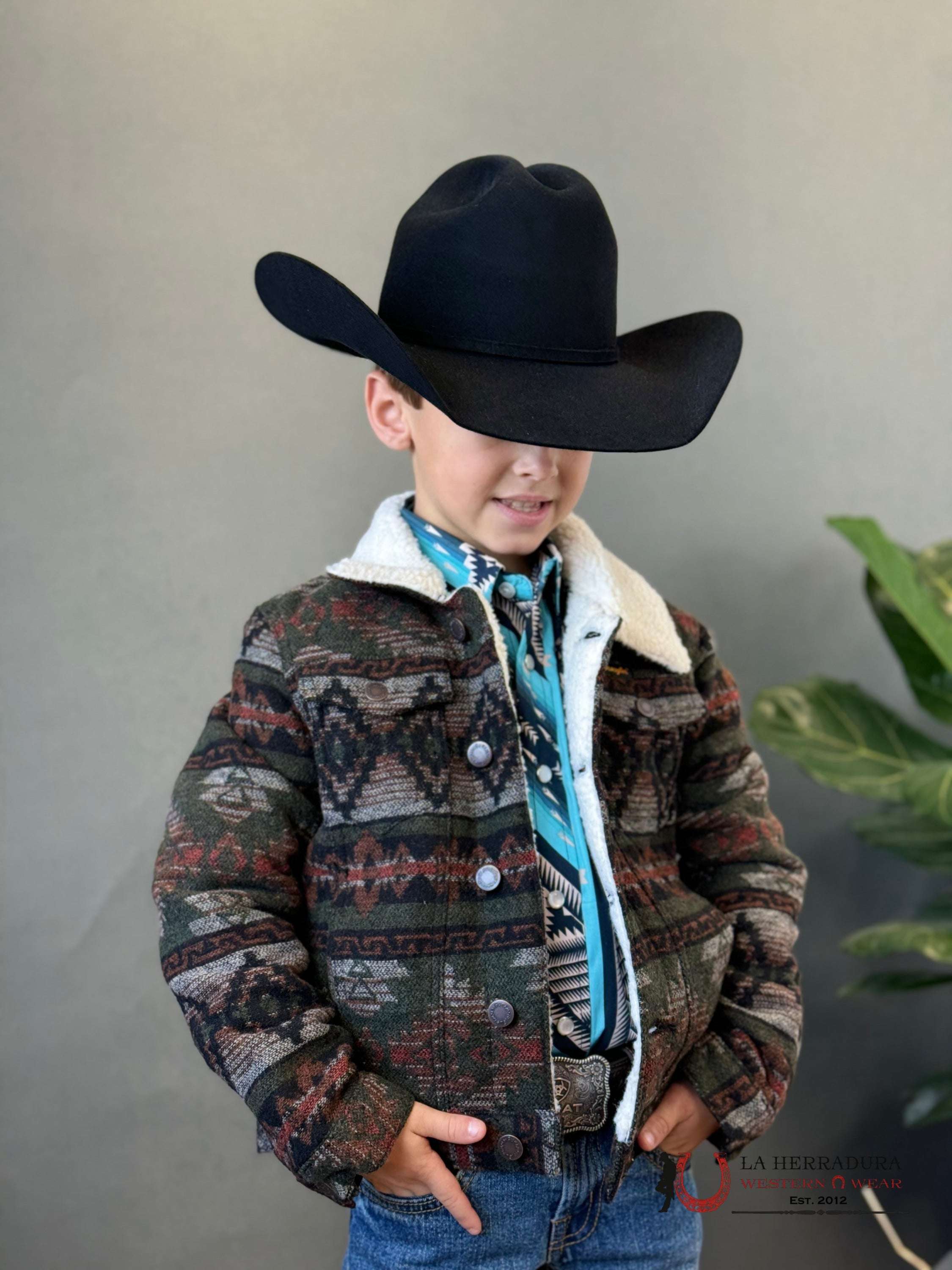 Wrangler Kids Jaquard Jacket Sherpa Lined Niños
