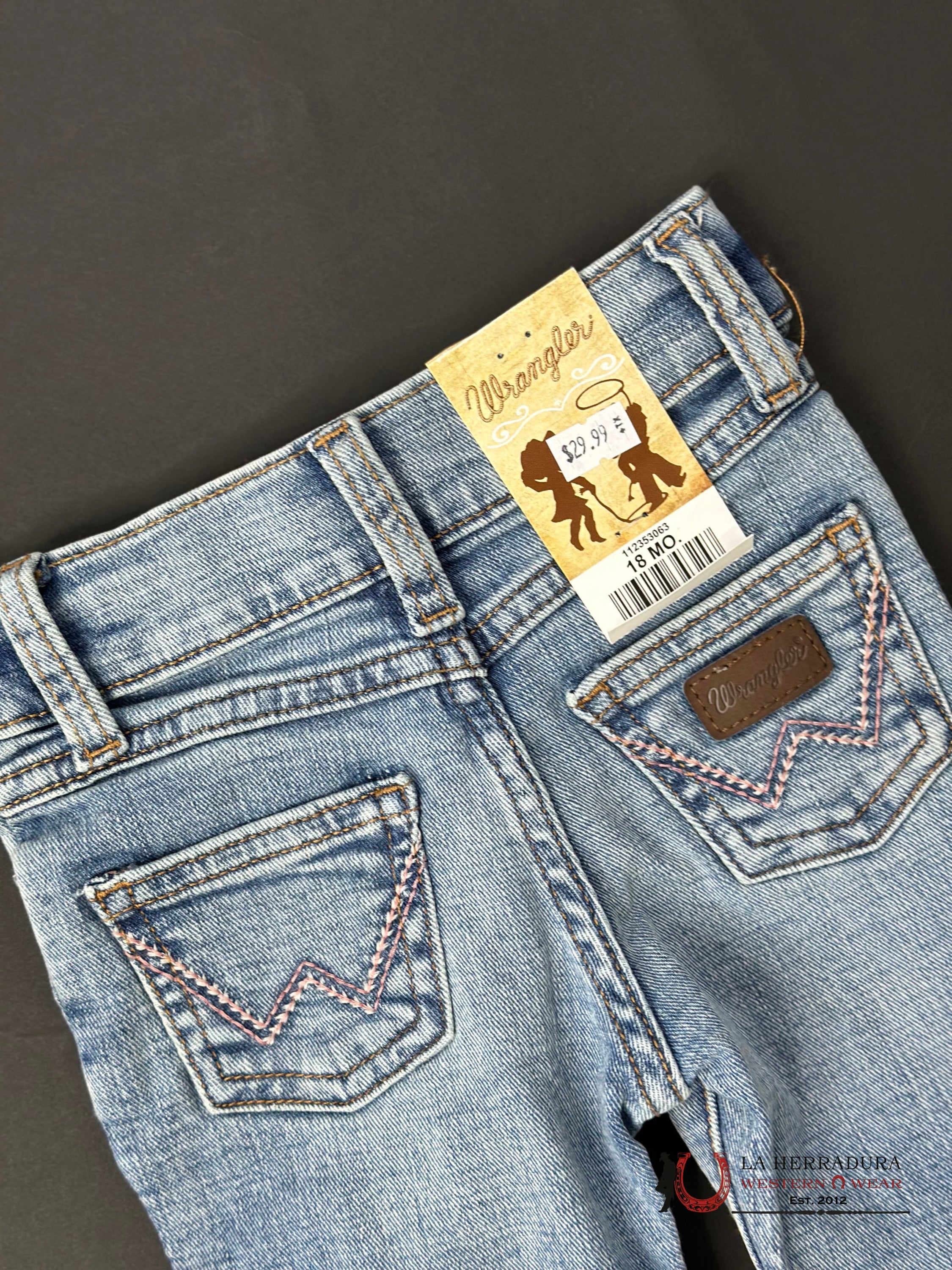 Wrangler Light Wash Pink Emb Jean Niños