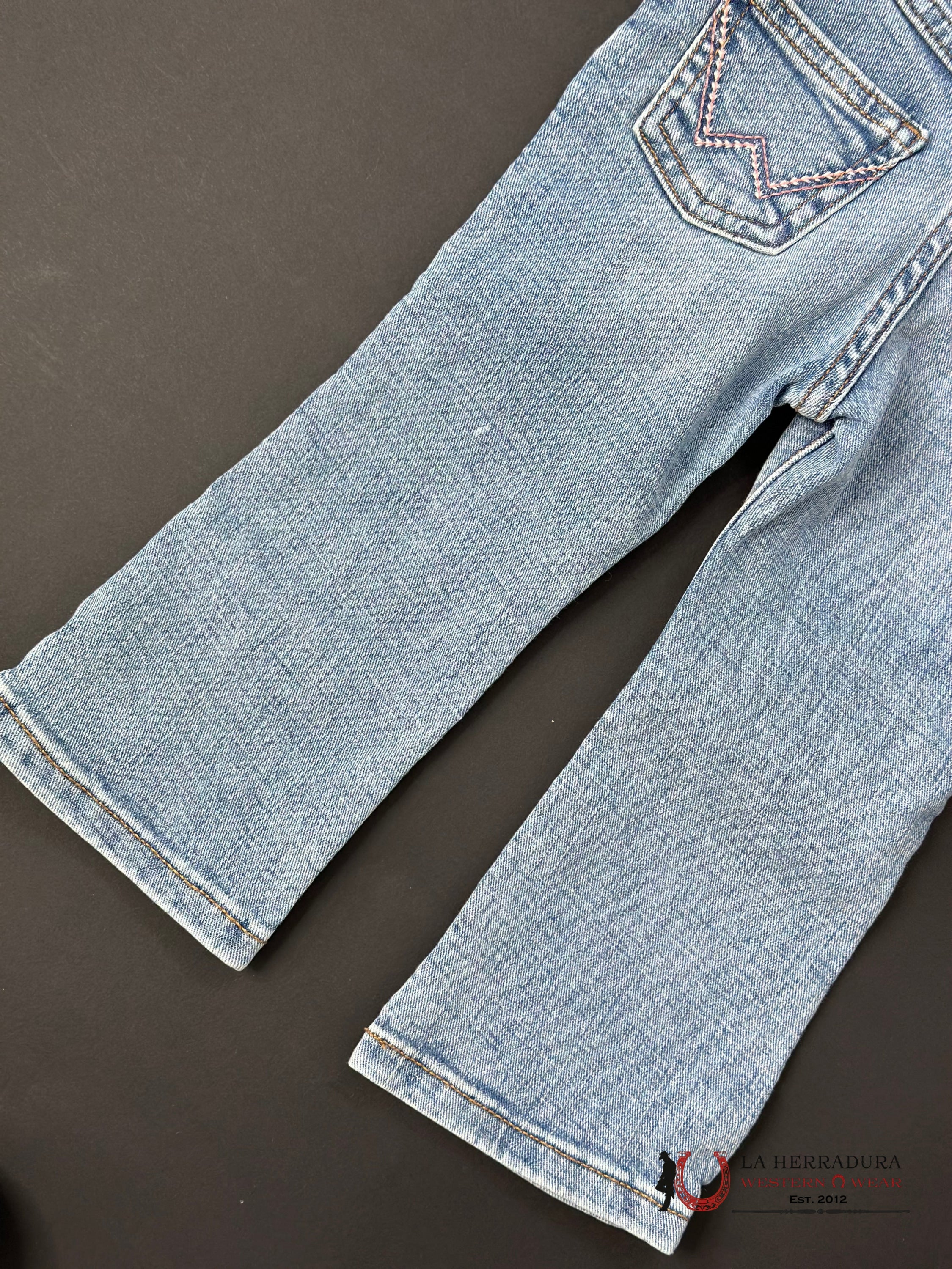Wrangler Light Wash Pink Emb Jean Niños