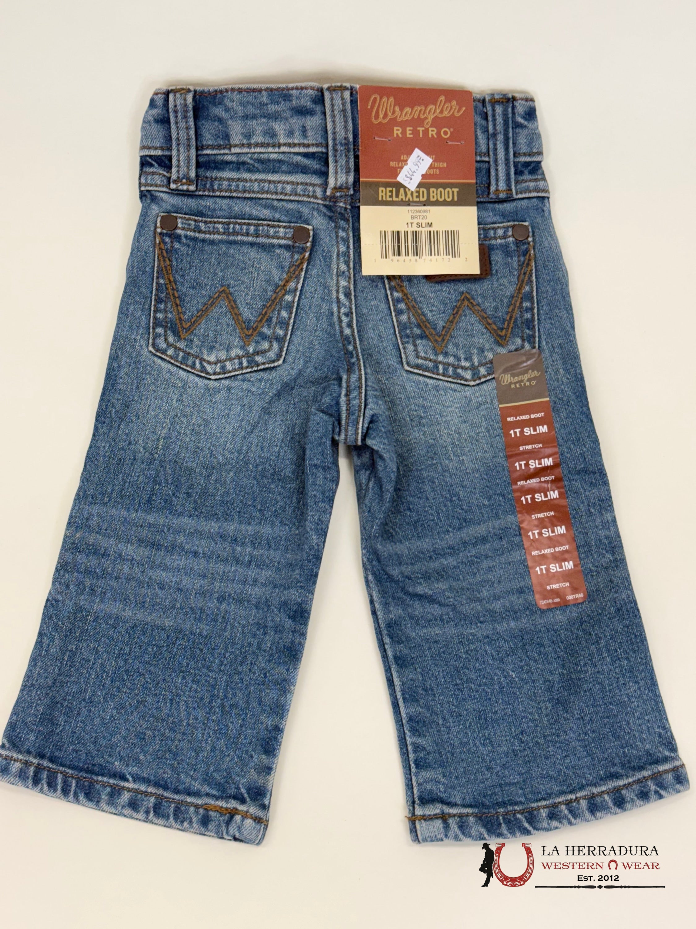 Wrangler Light Wash Relaxed Boot Niños