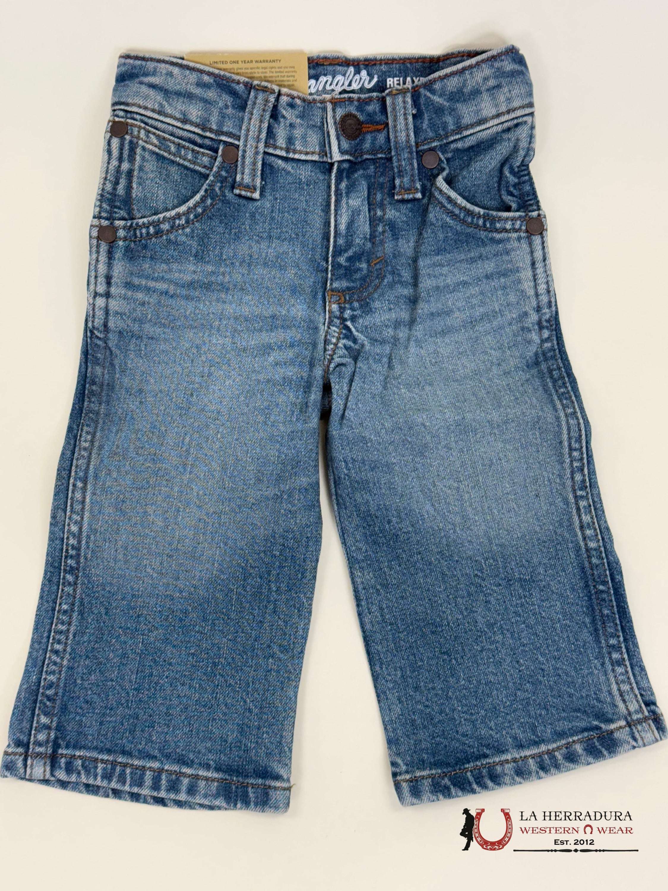 Wrangler Light Wash Relaxed Boot Niños