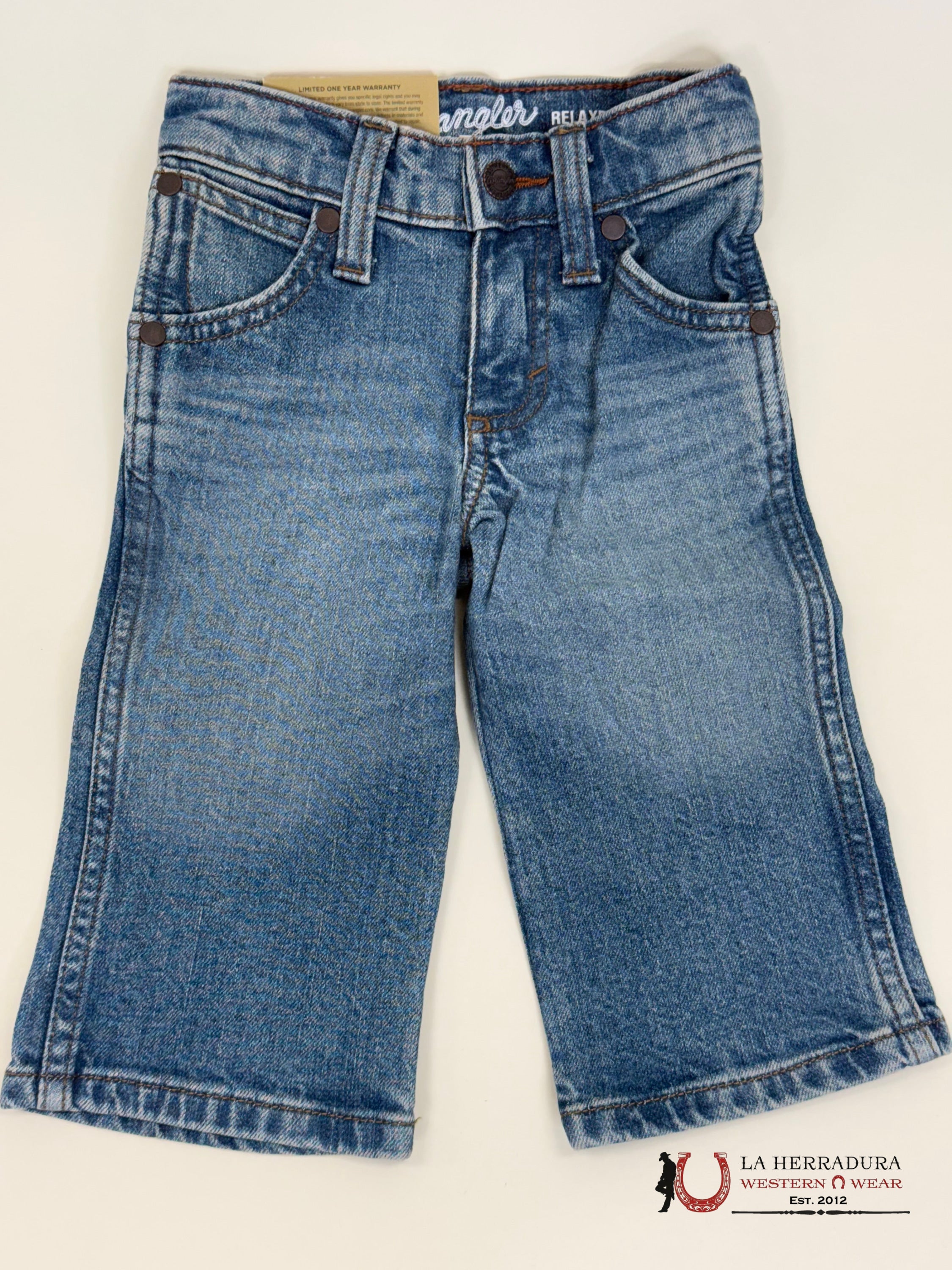 Wrangler Light Wash Relaxed Boot Niños