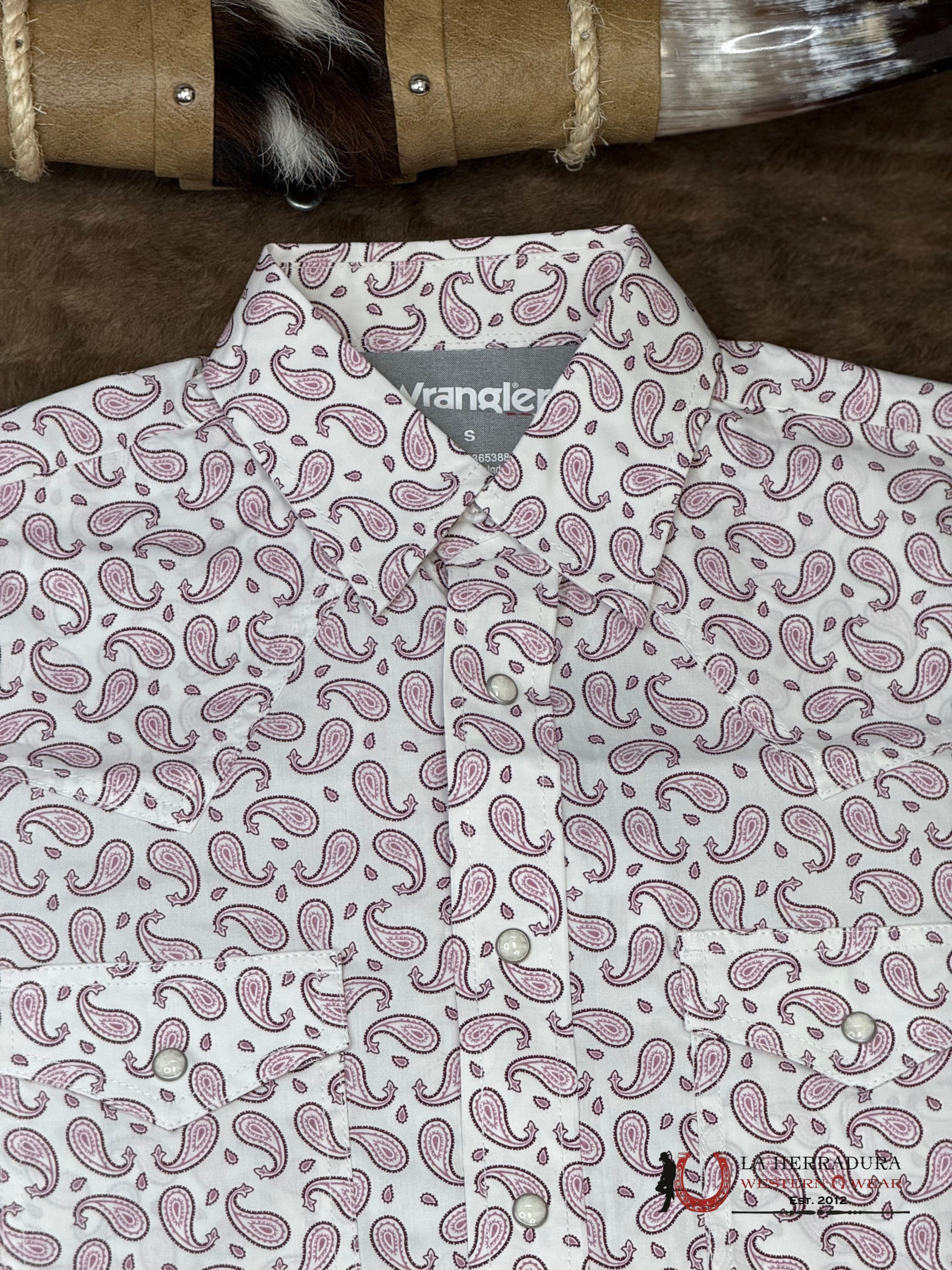 WRANGLER Lilac Purple With Western Print Long Sleeve Shirt - 5388 ROPA HOMBRES