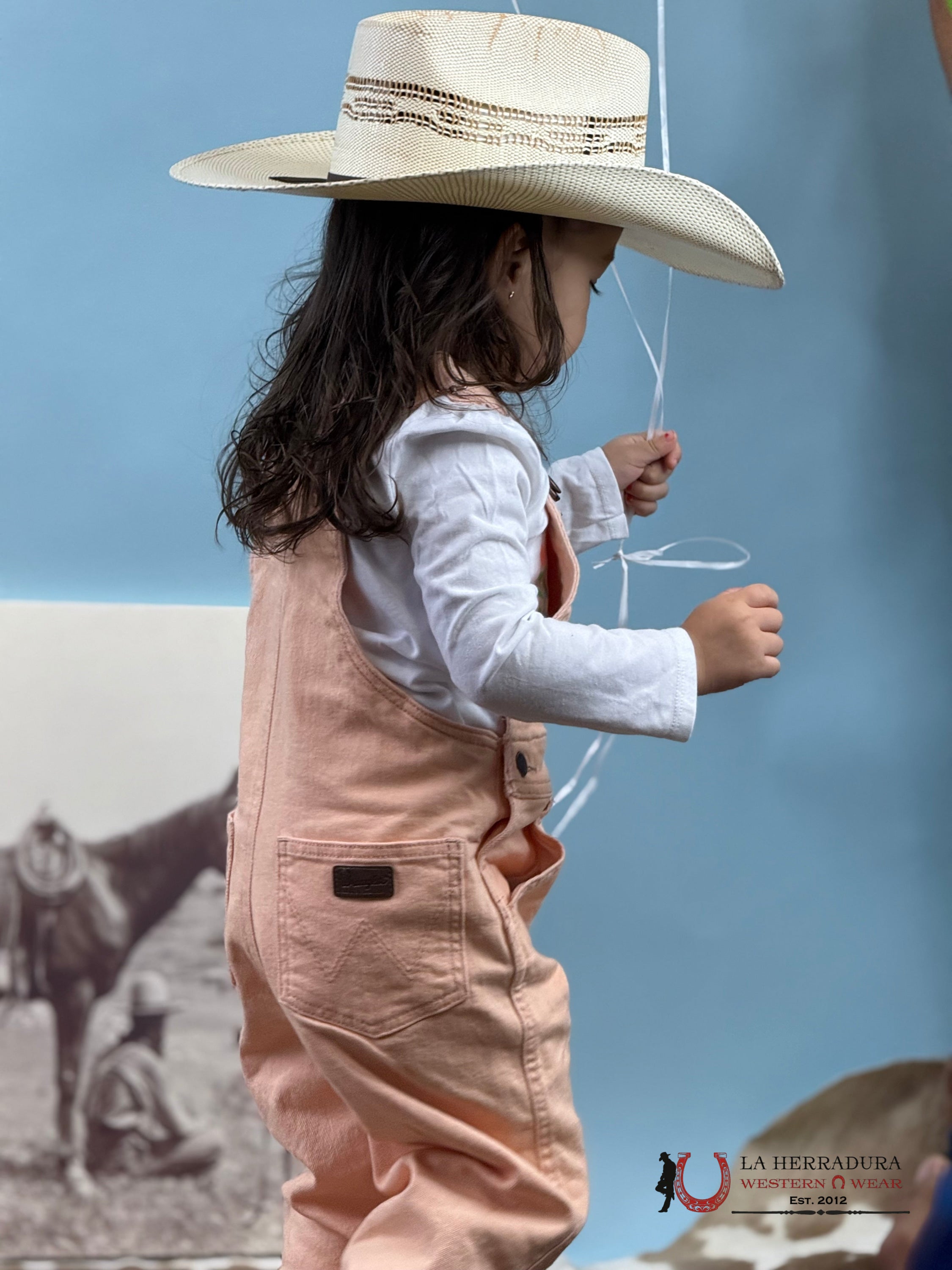 WRANGLER LITTLE GIRL’S DENIM OVERALLS PINK NIÑOS