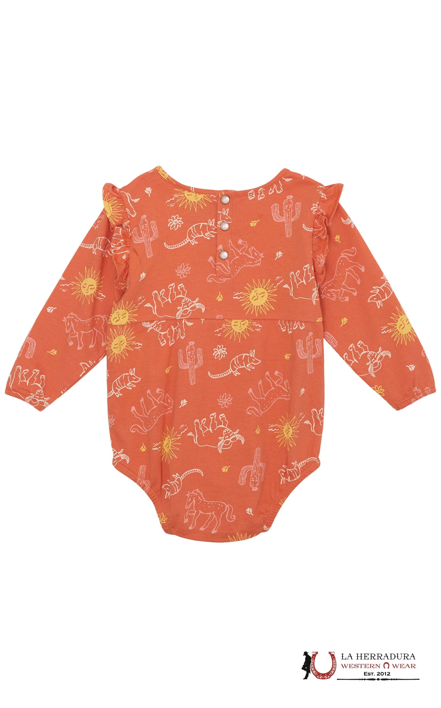 WRANGLER LITTLE GIRL’S WESTERN PRINT TRAPEZE DRESS ORANGE 112359423 NIÑOS