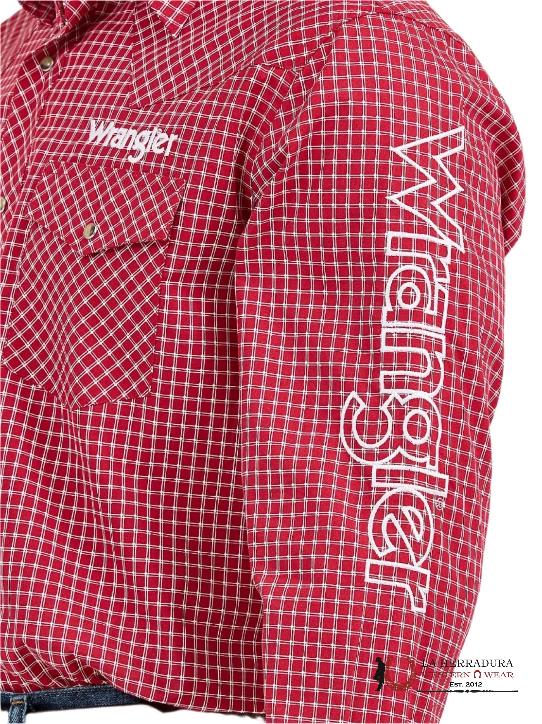 WRANGLER LOGO SHIRT CLASSIC FIT RED LONG SLEEVE 9468 ROPA HOMBRES