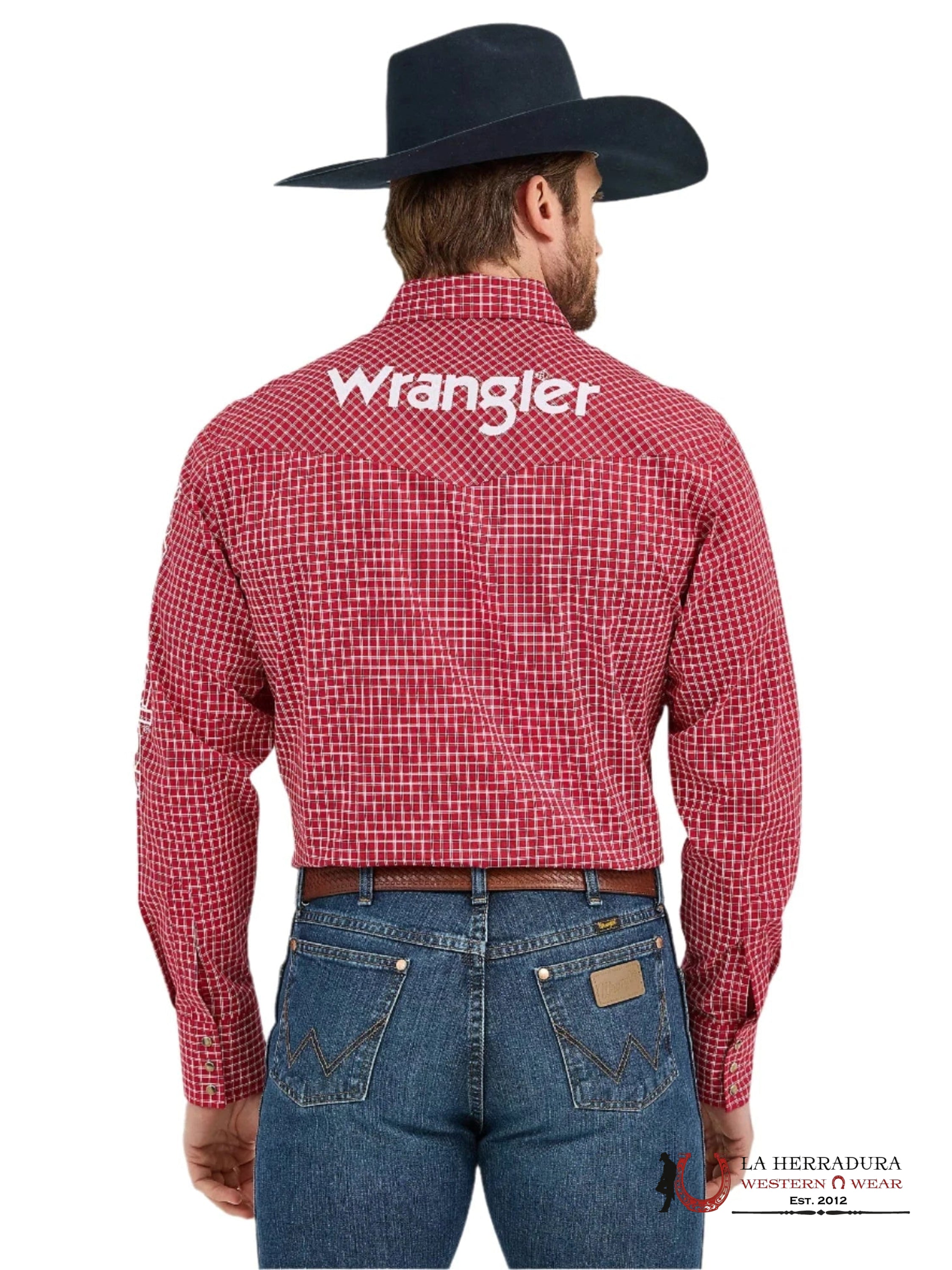 WRANGLER LOGO SHIRT CLASSIC FIT RED LONG SLEEVE 9468 ROPA HOMBRES
