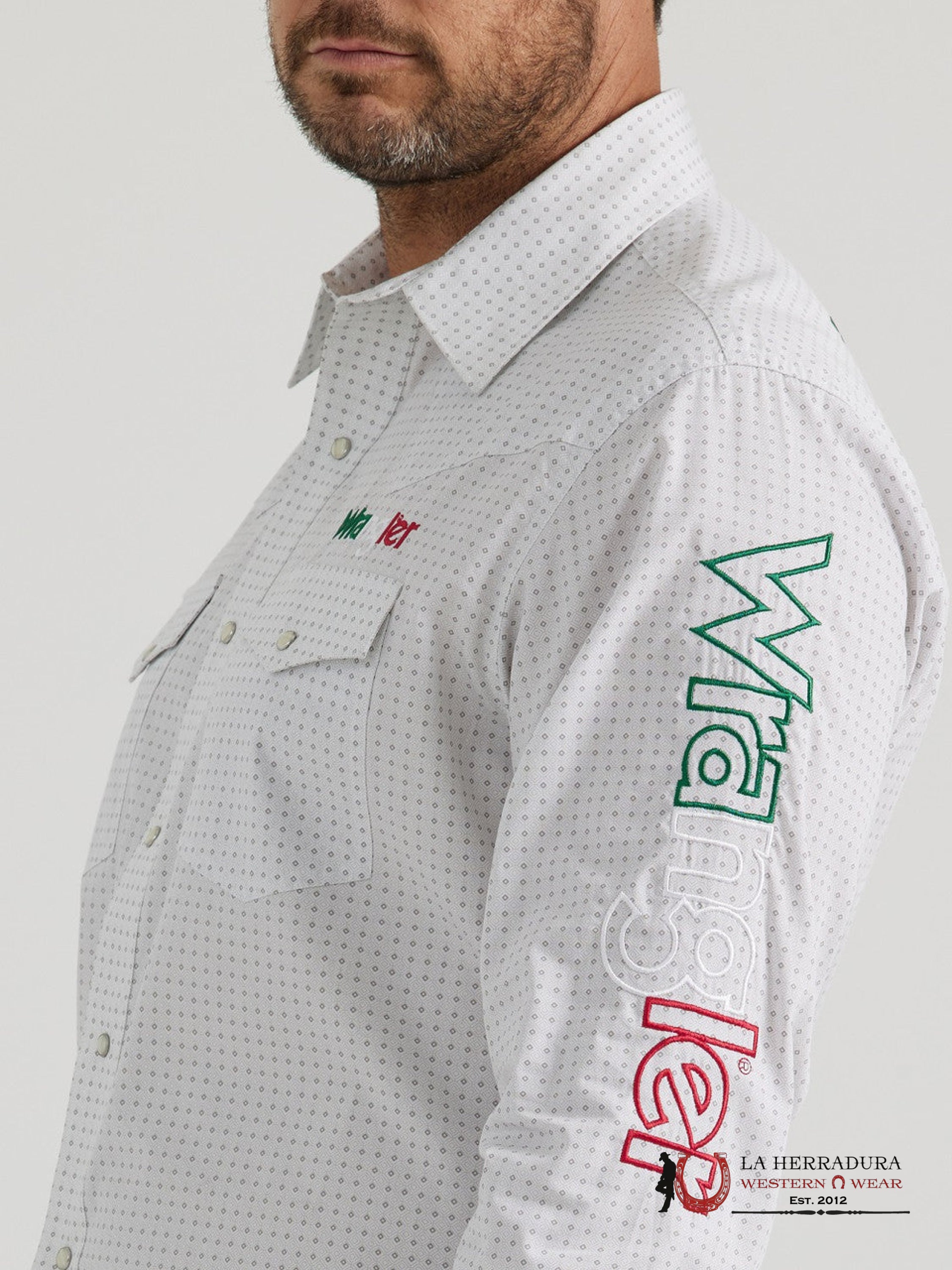 Wrangler Men White/GRAY Long Sleeve Shirt - 6222 ROPA HOMBRES