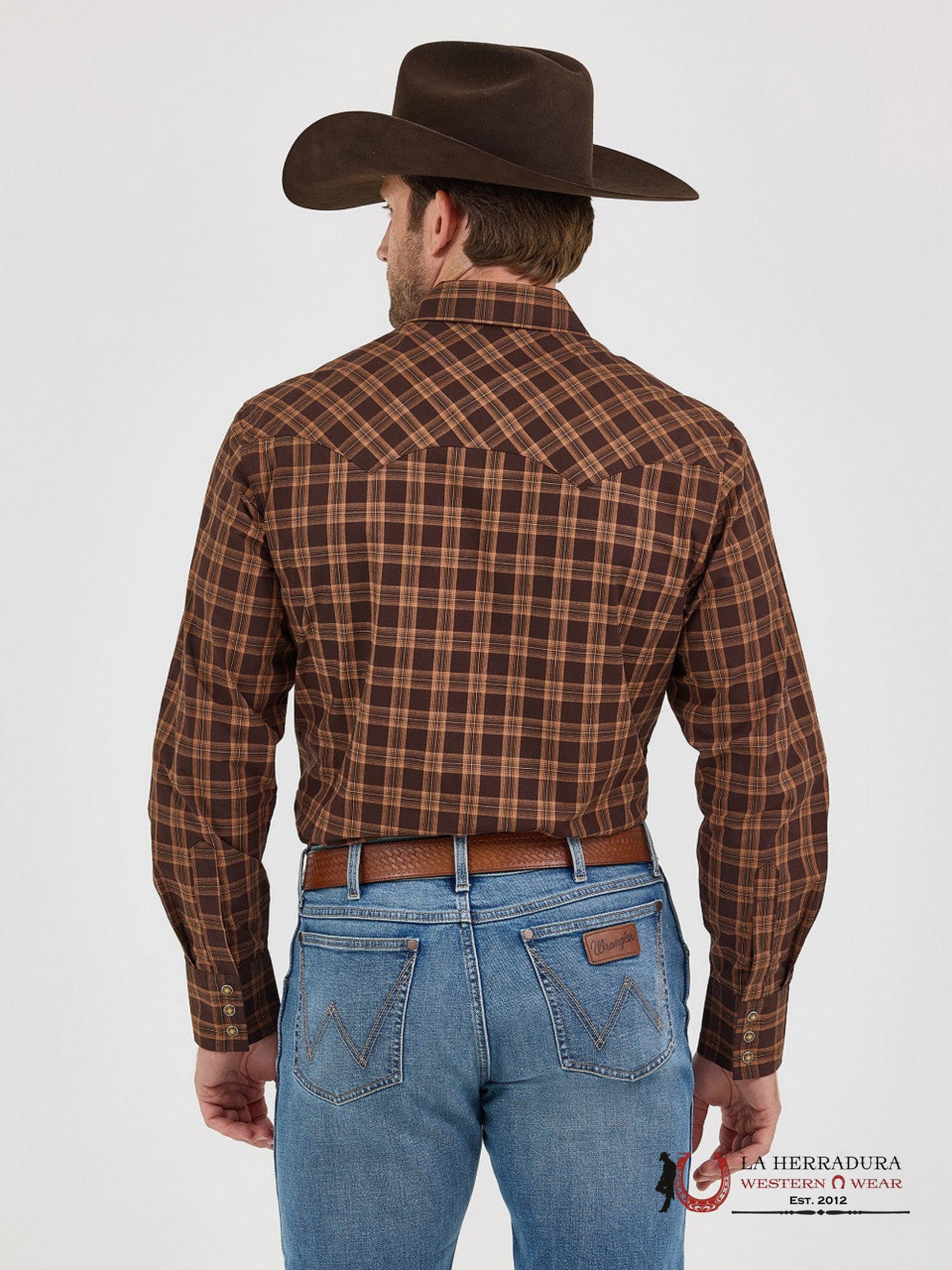 WRANGLER MENS CLASSIC FIT LONG SLEEVE BROWN 112368075 ROPA HOMBRES