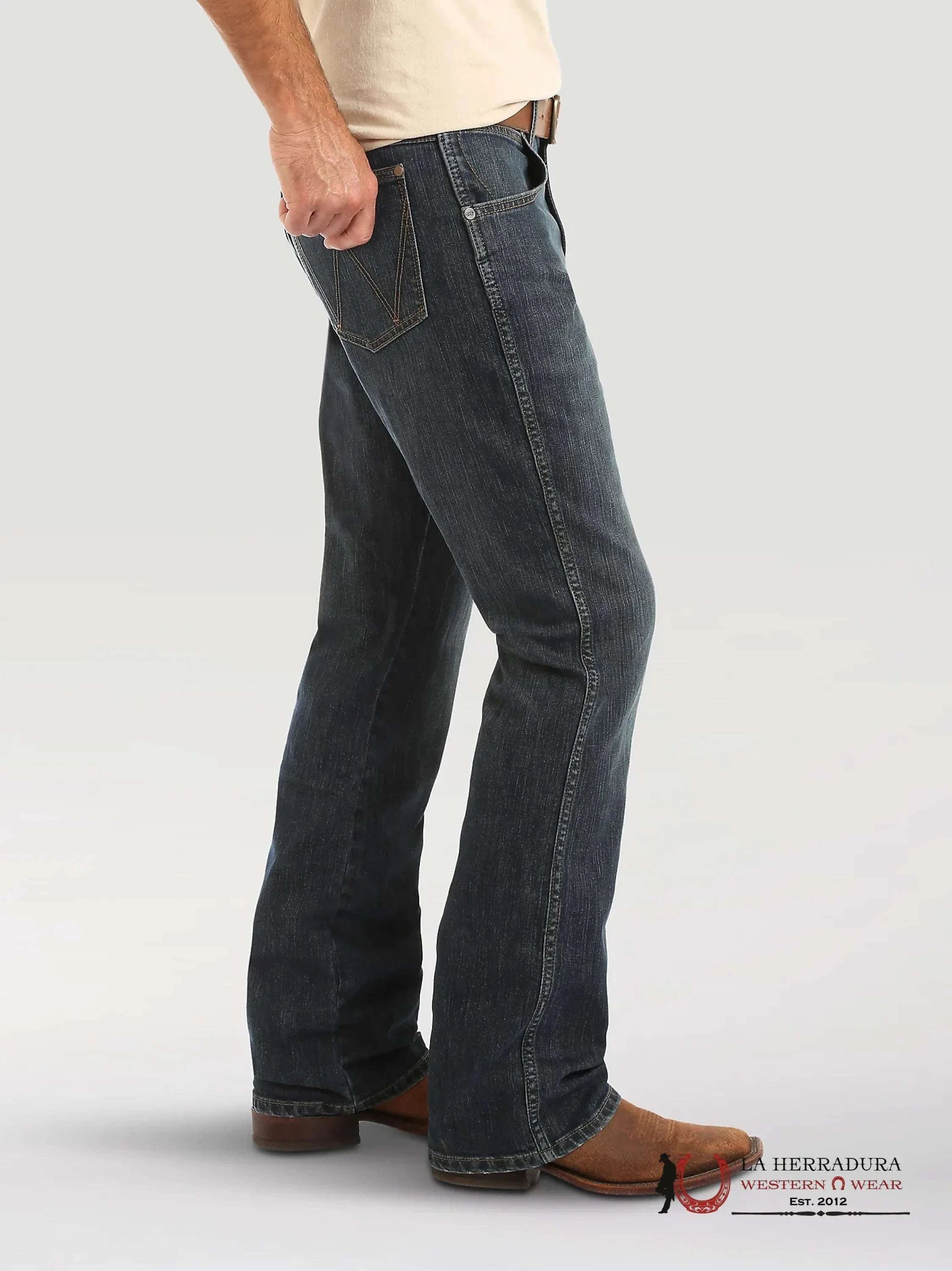 WRANGLER MEN’S JEANS RETRO RELAXED BOOT DARK BLUE WASH 10WRT20FL WRANGLER JEANS