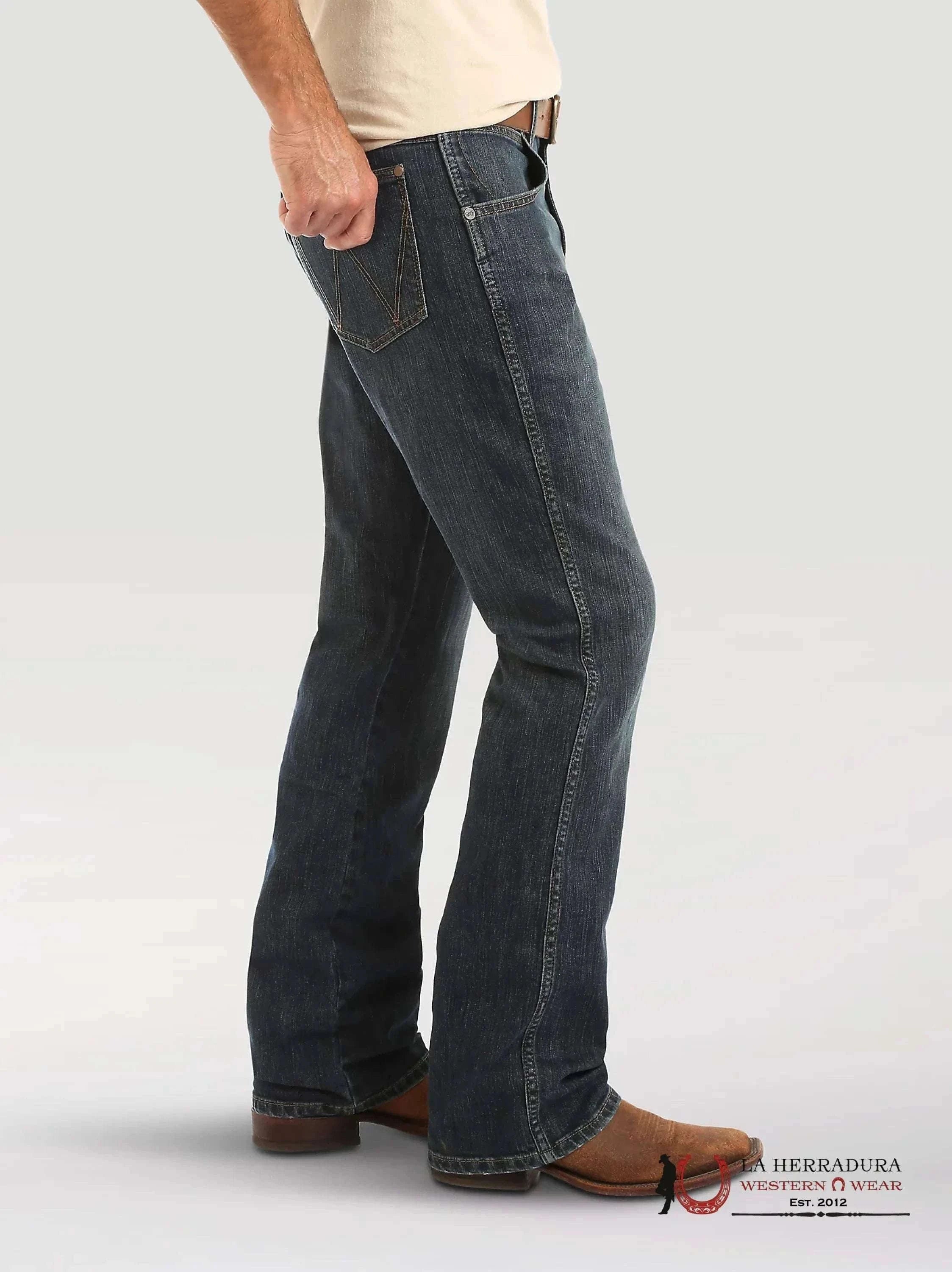 WRANGLER MEN’S JEANS RETRO RELAXED BOOT DARK BLUE WASH 10WRT20FL WRANGLER JEANS