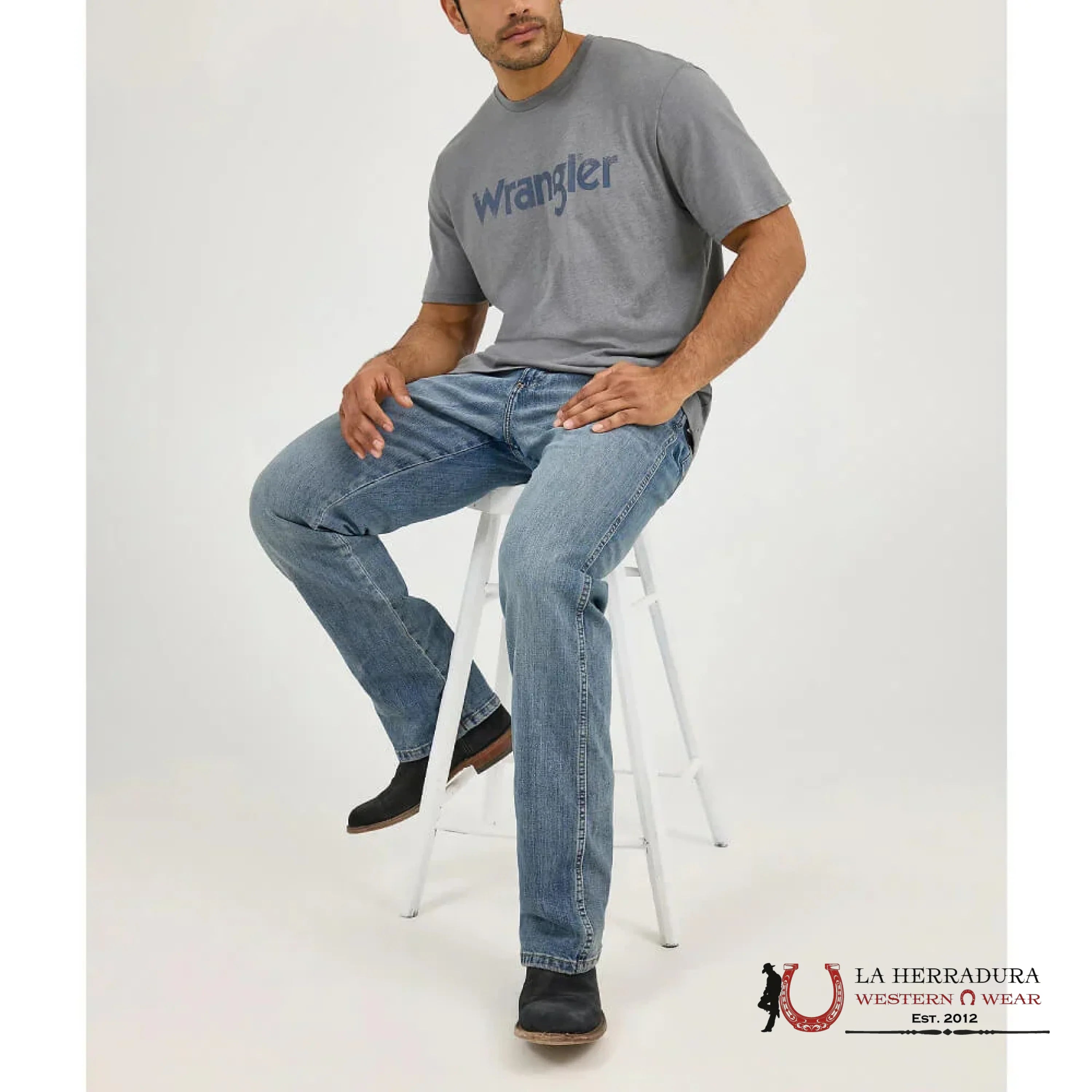 WRANGLER MEN’S JEANS RETRO RELAXED BOOT DARK BLUE WASH 10WRT20GL WRANGLER JEANS