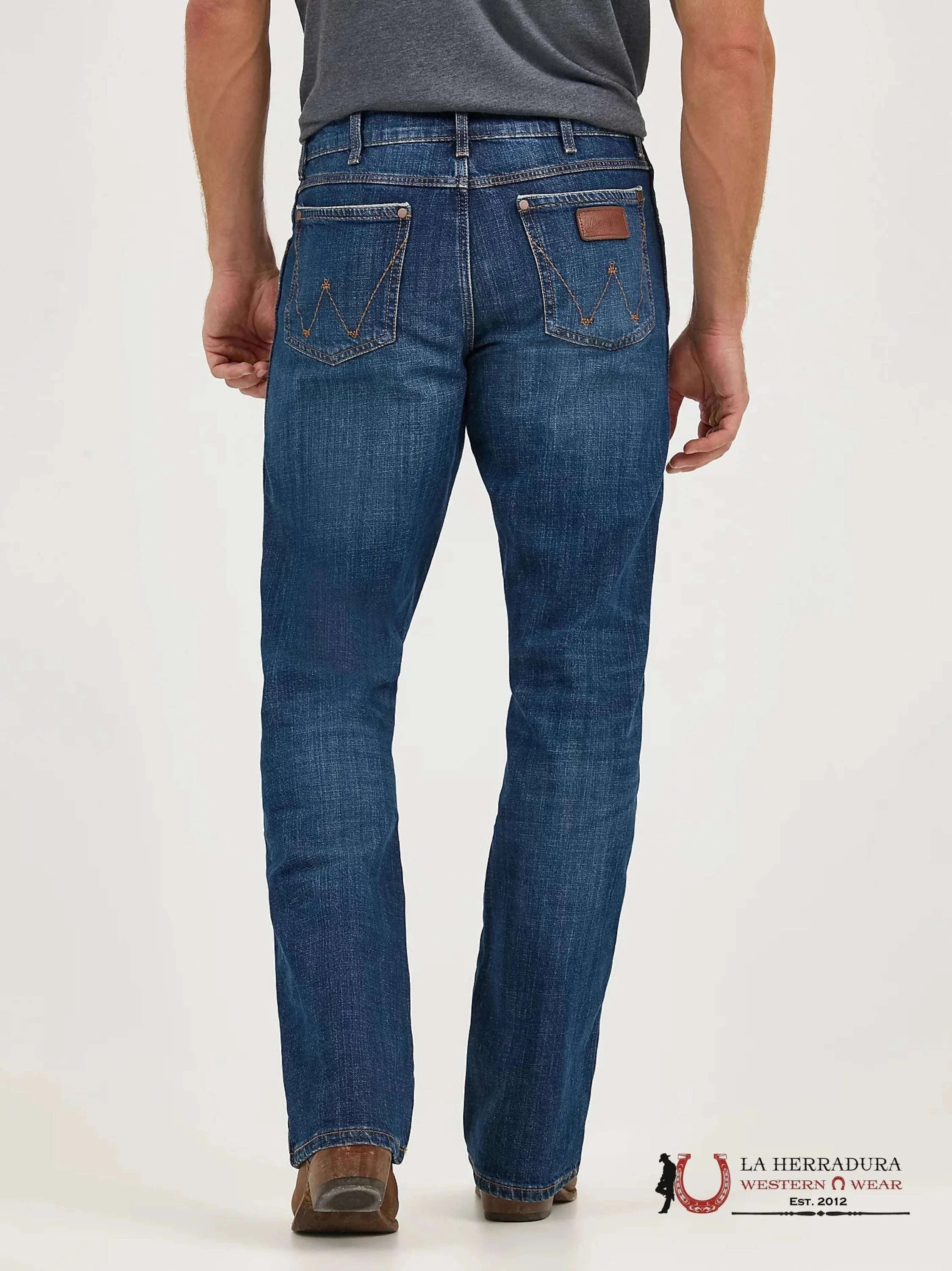 WRANGLER MEN’S JEANS RETRO RELAXED BOOT DARK BLUE WASH 10WRT20JH WRANGLER JEANS