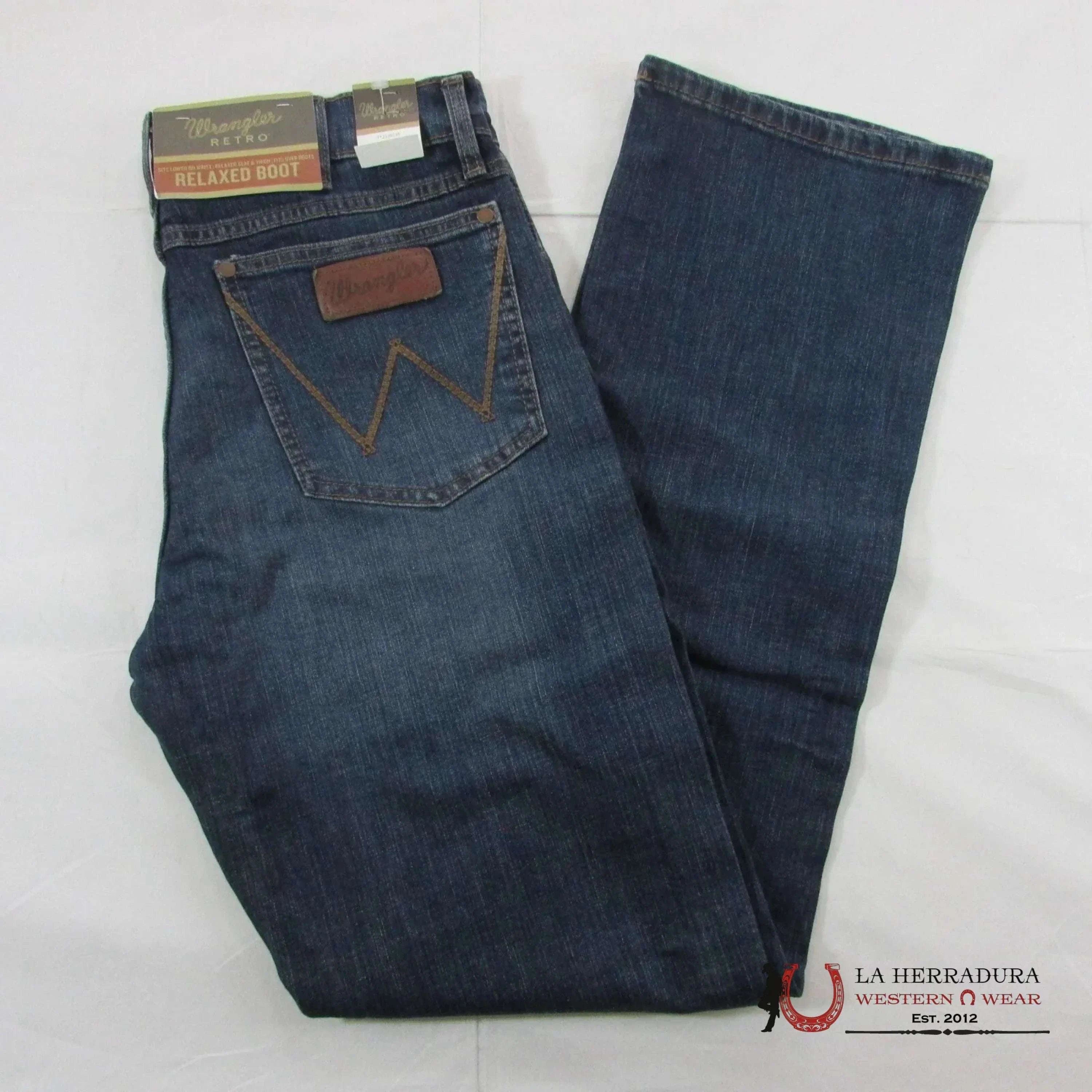 WRANGLER MEN’S JEANS RETRO RELAXED BOOT DARK BLUE WASH 112338535 WRT20 WRANGLER JEANS