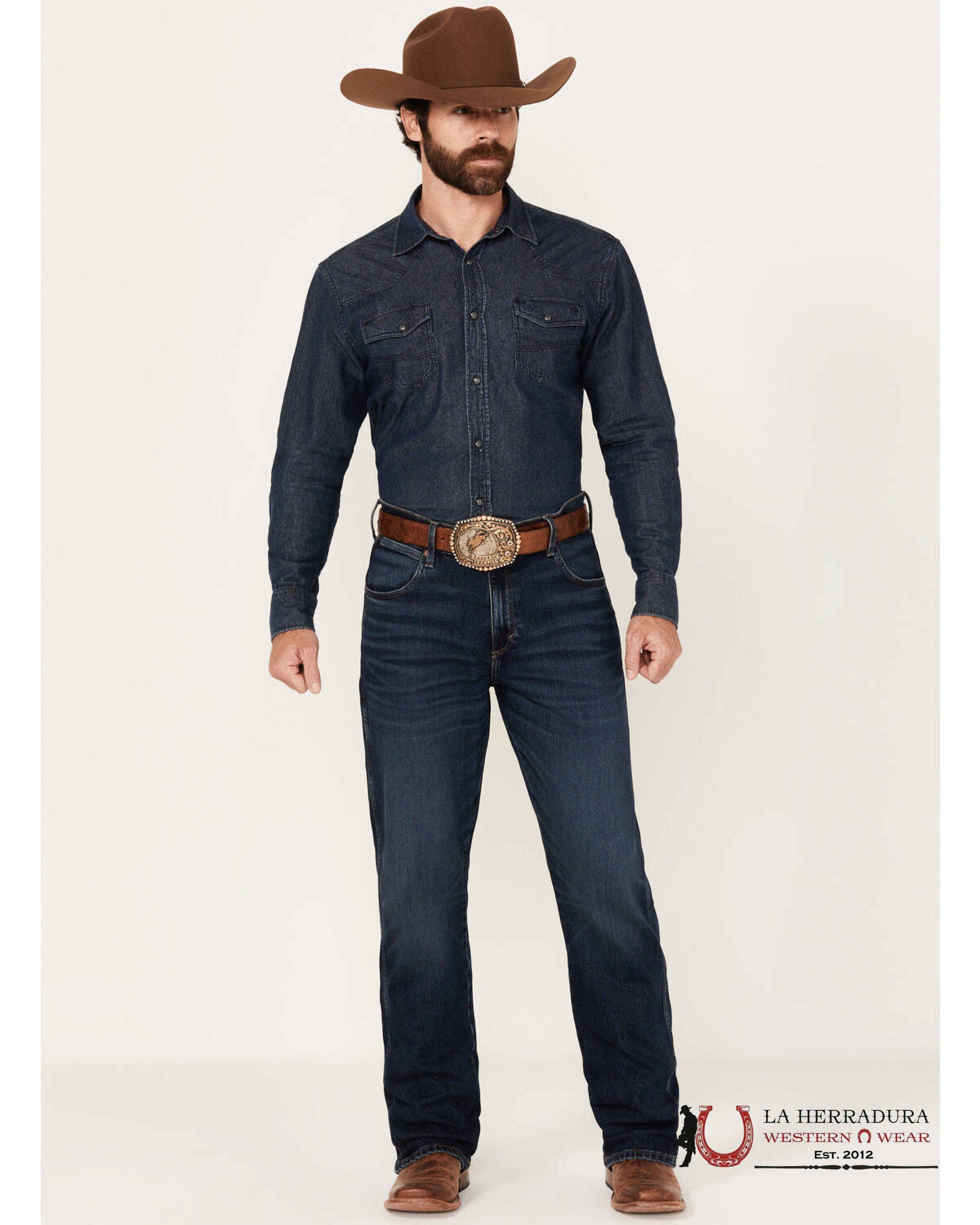 WRANGLER MEN’S JEANS RETRO RELAXED BOOT DARK BLUE WASH 112353216 WRT216 WRANGLER JEANS