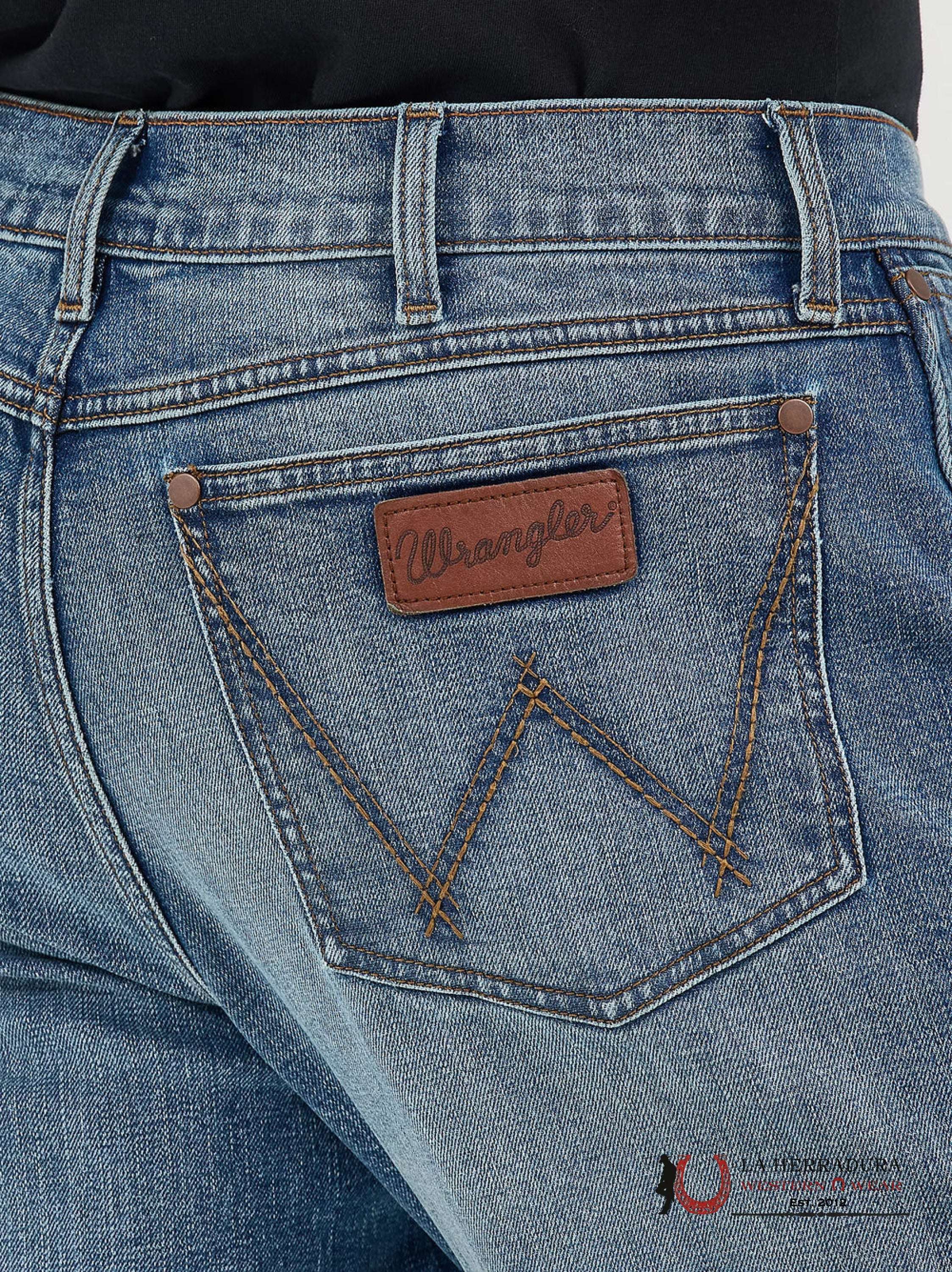 WRANGLER MEN’S JEANS RETRO RELAXED BOOT DARK BLUE WASH 112367677 WRANGLER JEANS