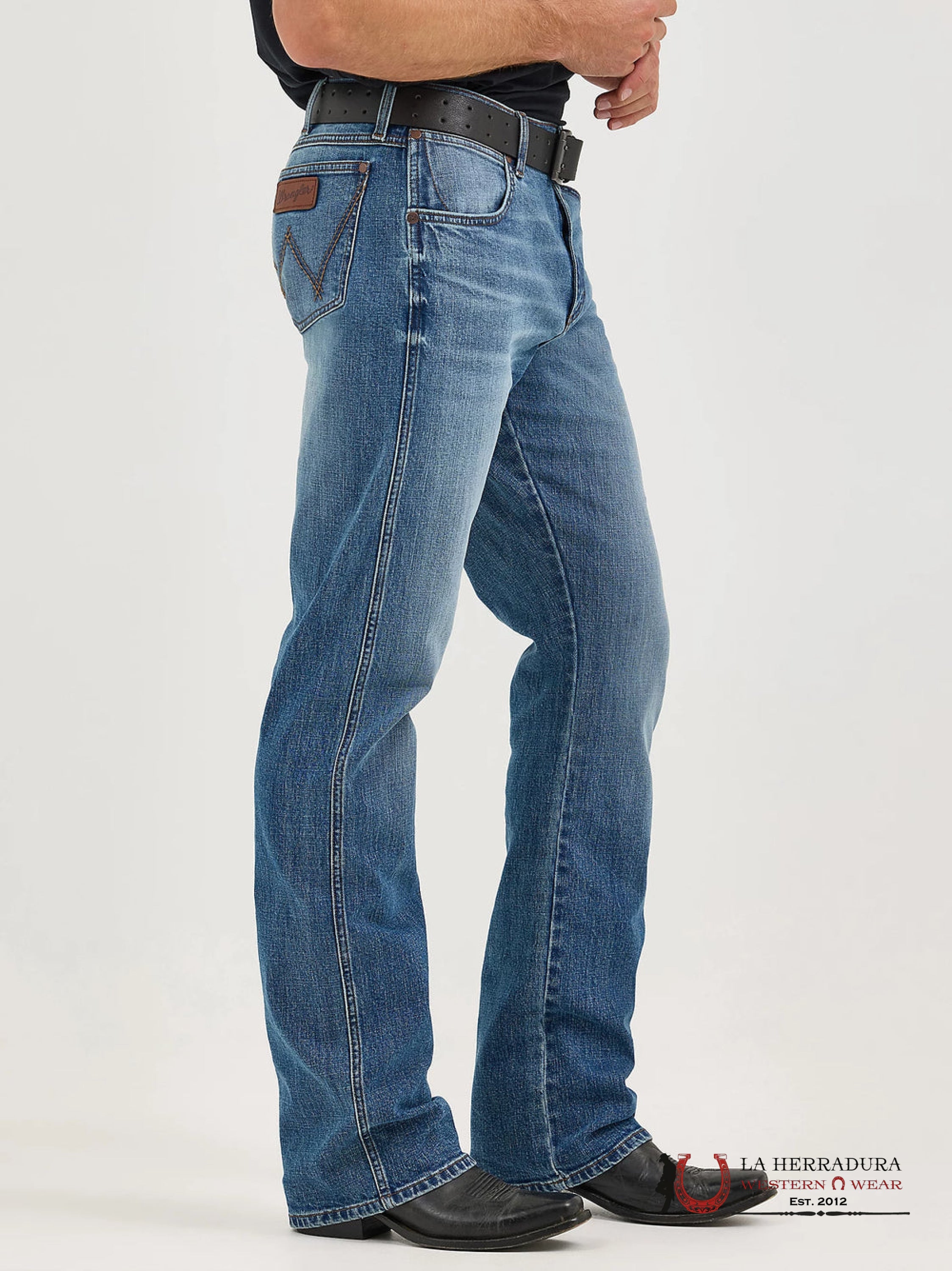 WRANGLER MEN’S JEANS RETRO RELAXED BOOT DARK BLUE WASH 112367677 WRANGLER JEANS