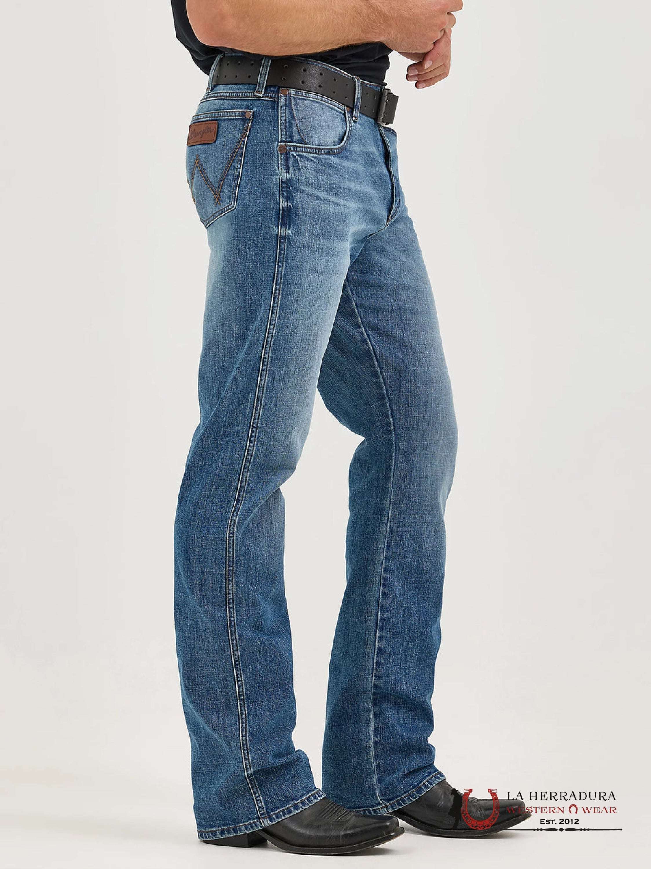 WRANGLER MEN’S JEANS RETRO RELAXED BOOT DARK BLUE WASH 112367677 WRANGLER JEANS