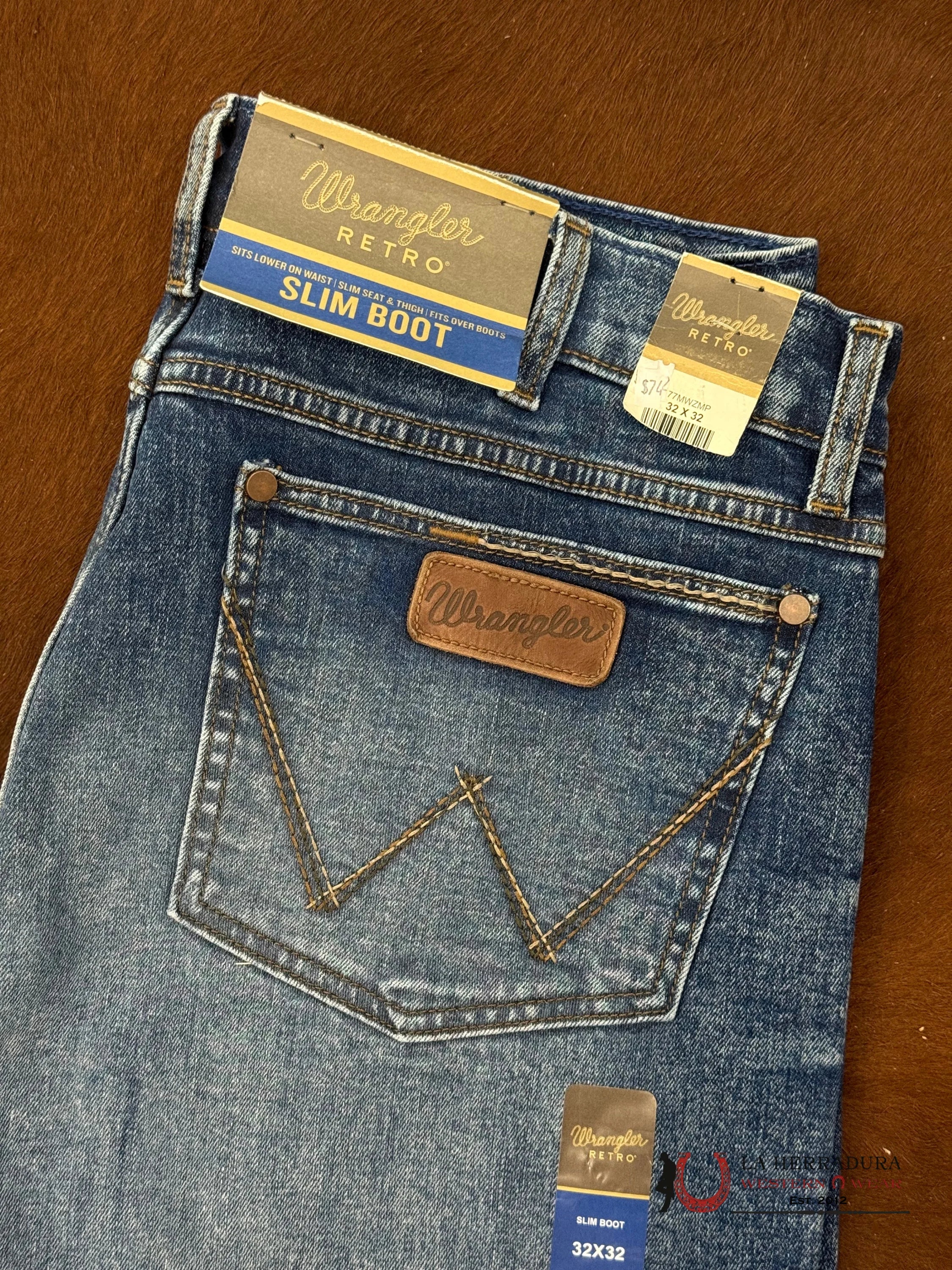 WRANGLER MEN’S JEANS RETRO SLIM BOOT 77MWZMP WRANGLER JEANS