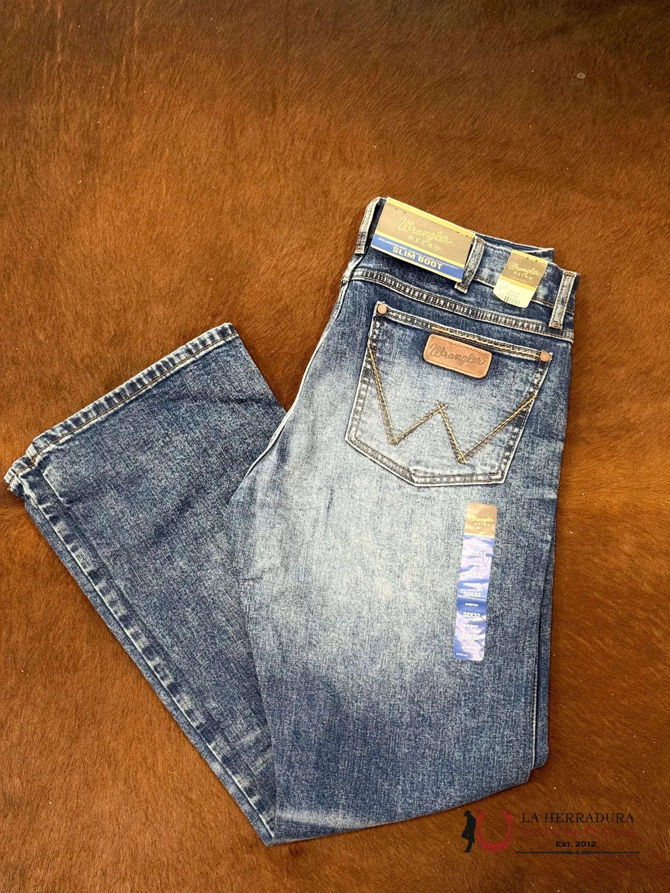 WRANGLER MEN’S JEANS RETRO SLIM BOOT 77MWZMP WRANGLER JEANS