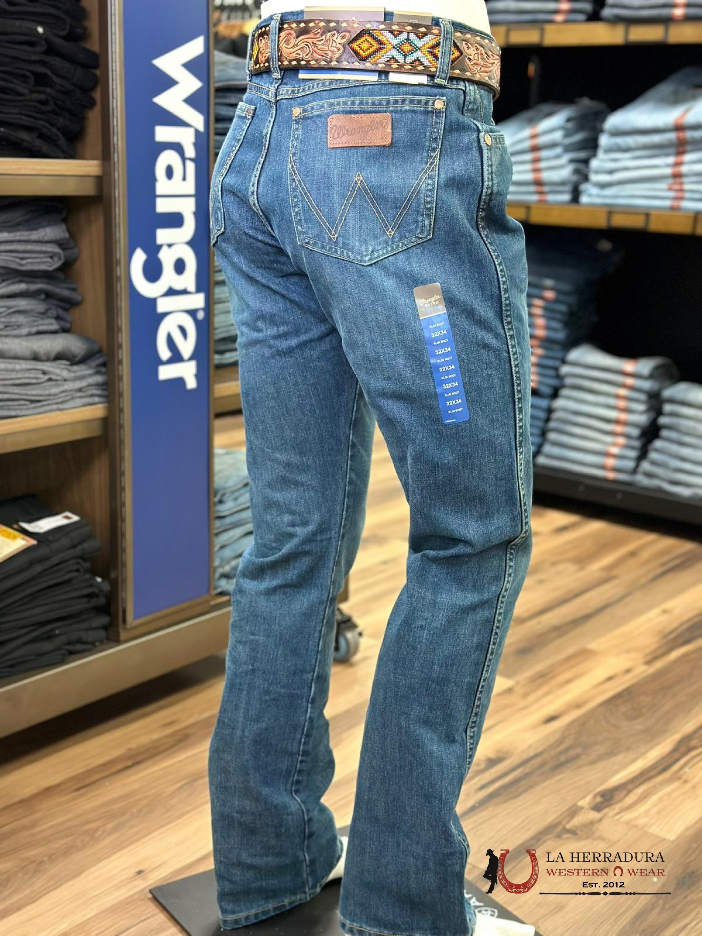 Wrangler Men’s Jeans Retro Slim Boot River Wash 1077Mwzrw