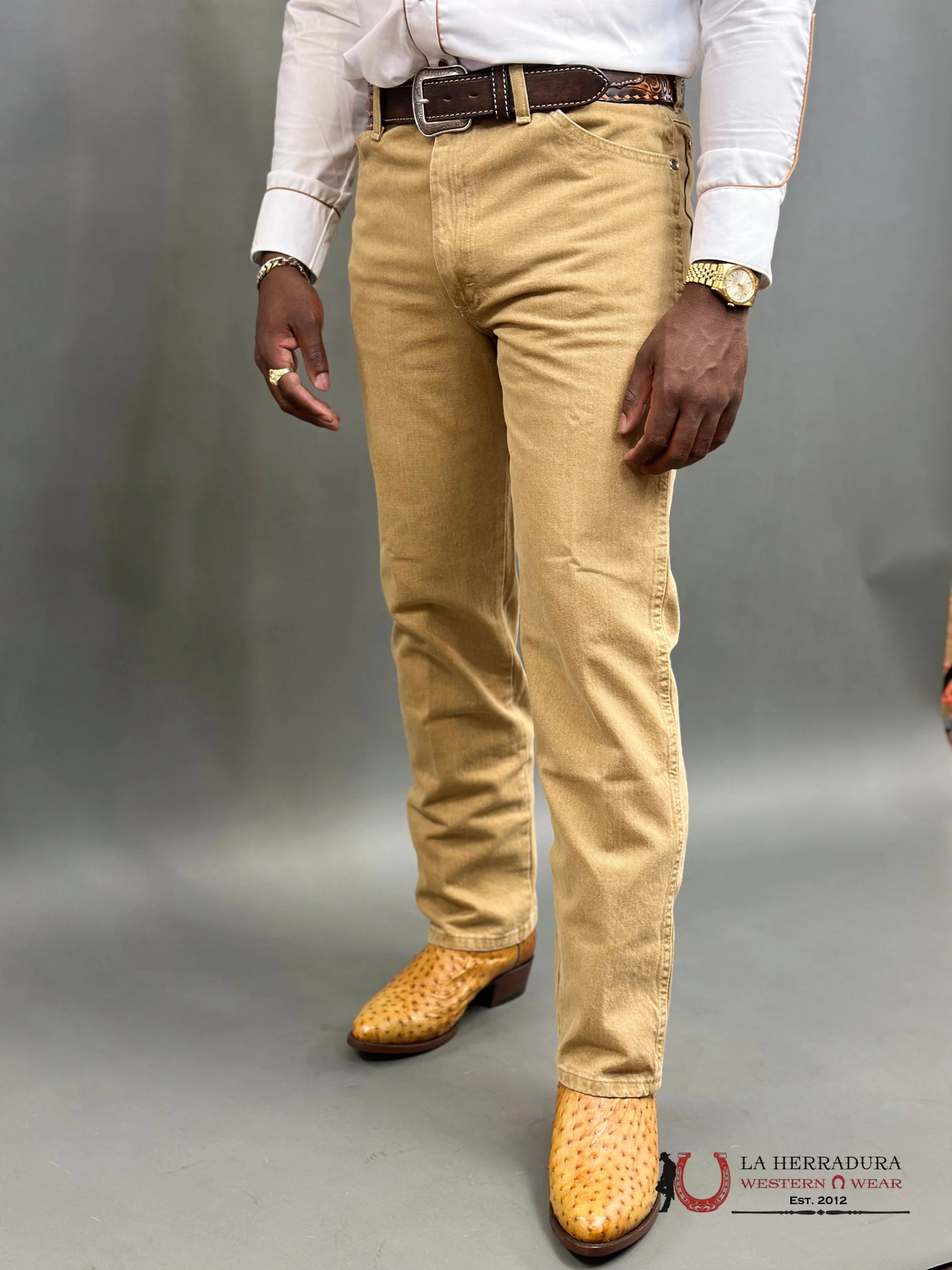 Wrangler Men’s Jeans Silver Edition Slim Fit Khaki Wash 10H33Setn