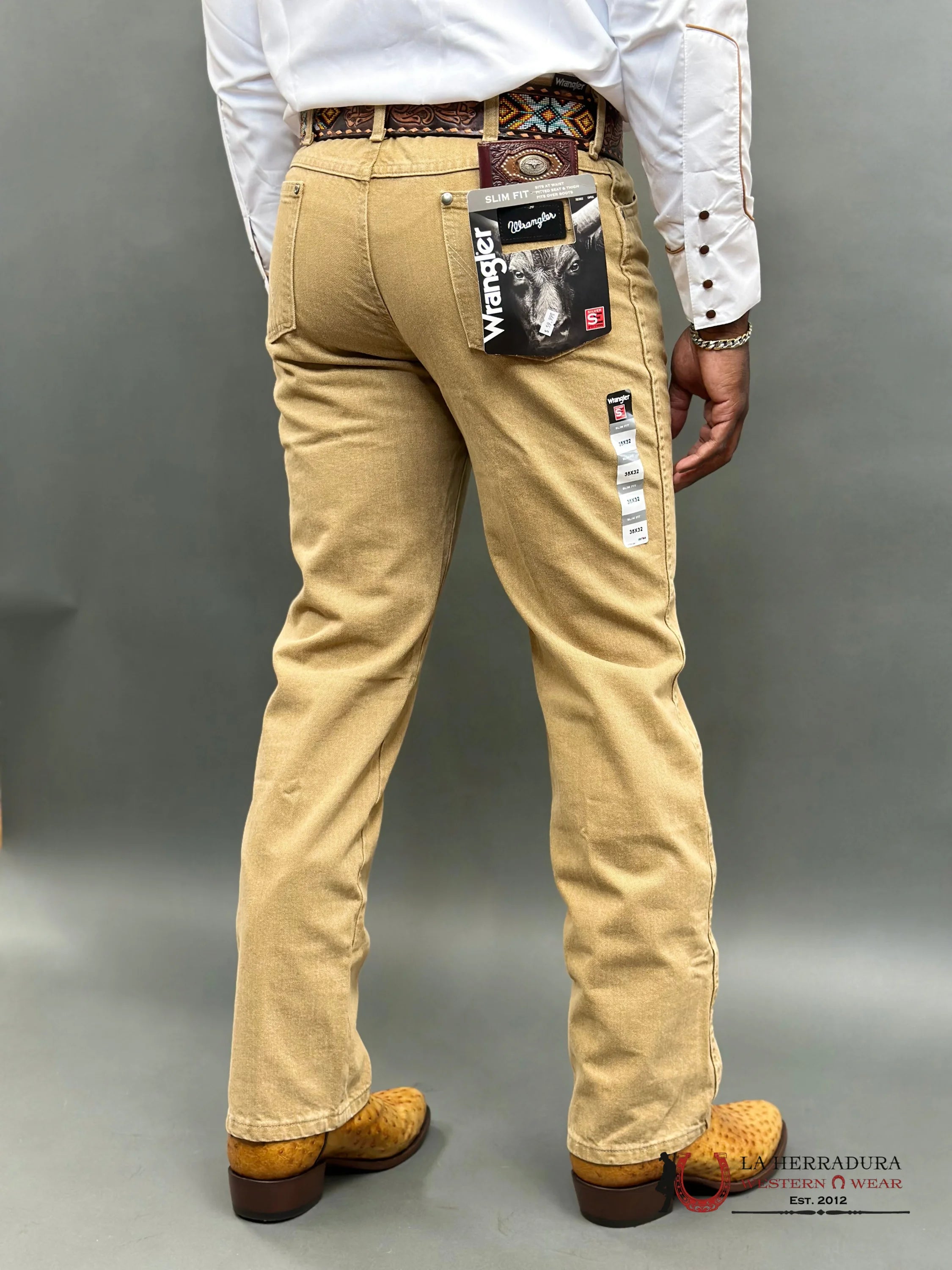 Wrangler Men’s Jeans Silver Edition Slim Fit Khaki Wash 10H33Setn