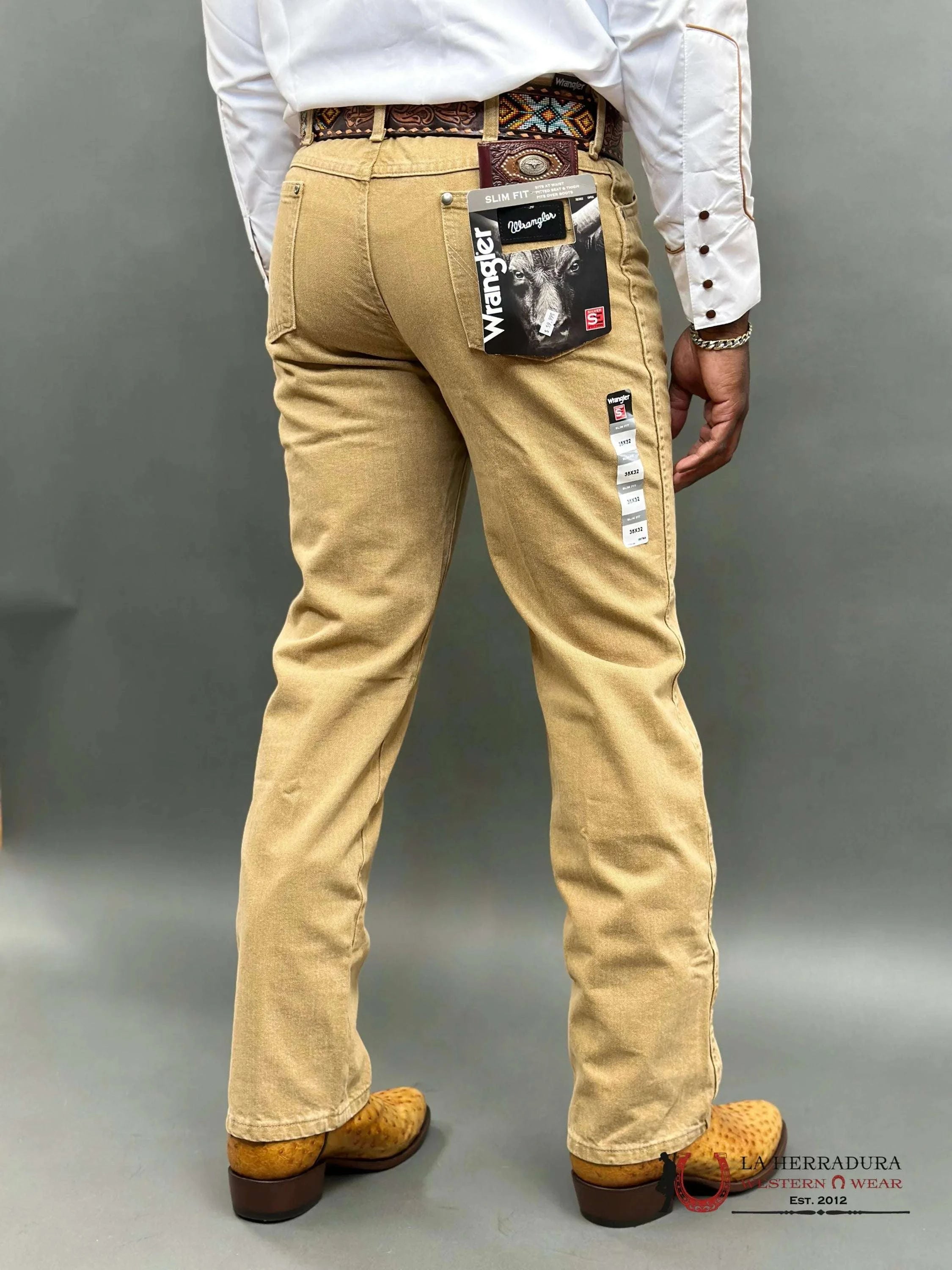 Wrangler Men’s Jeans Silver Edition Slim Fit Khaki Wash 10H33Setn