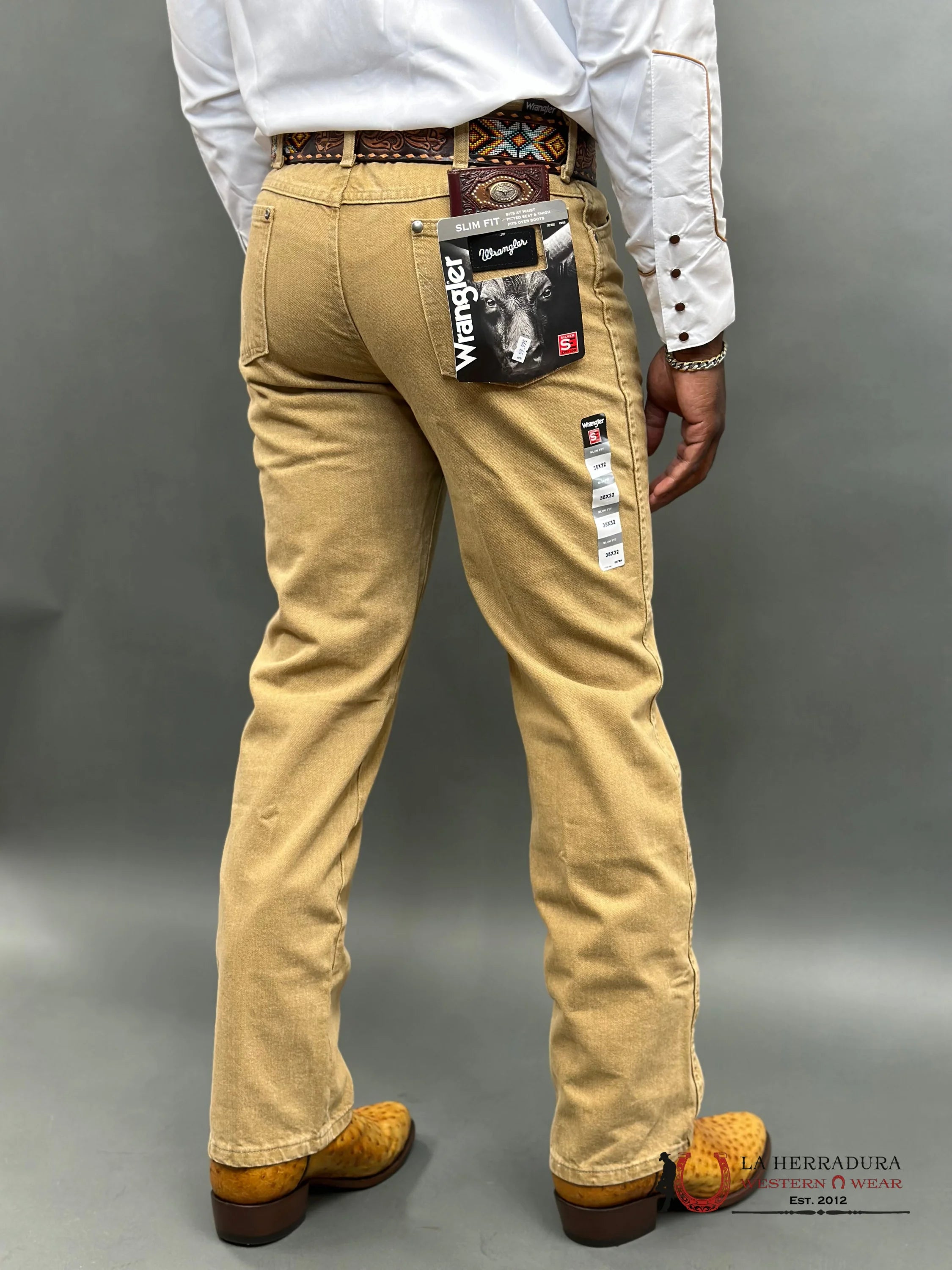 Wrangler Men’s Jeans Silver Edition Slim Fit Khaki Wash 10H33Setn