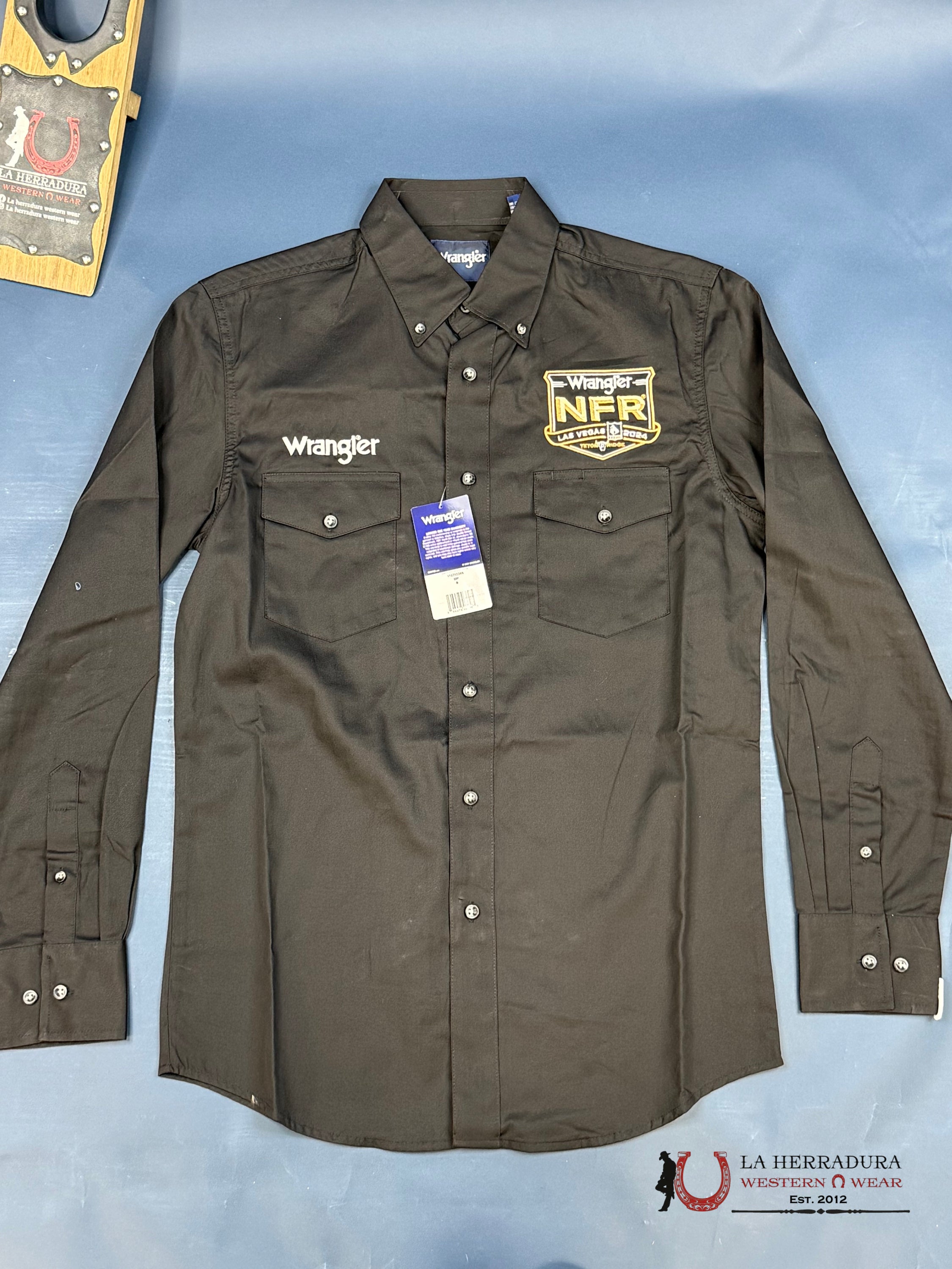 Wrangler Men’s Long Sleeve Black Shirt Nfr Logo - 5395 Ropa Hombres
