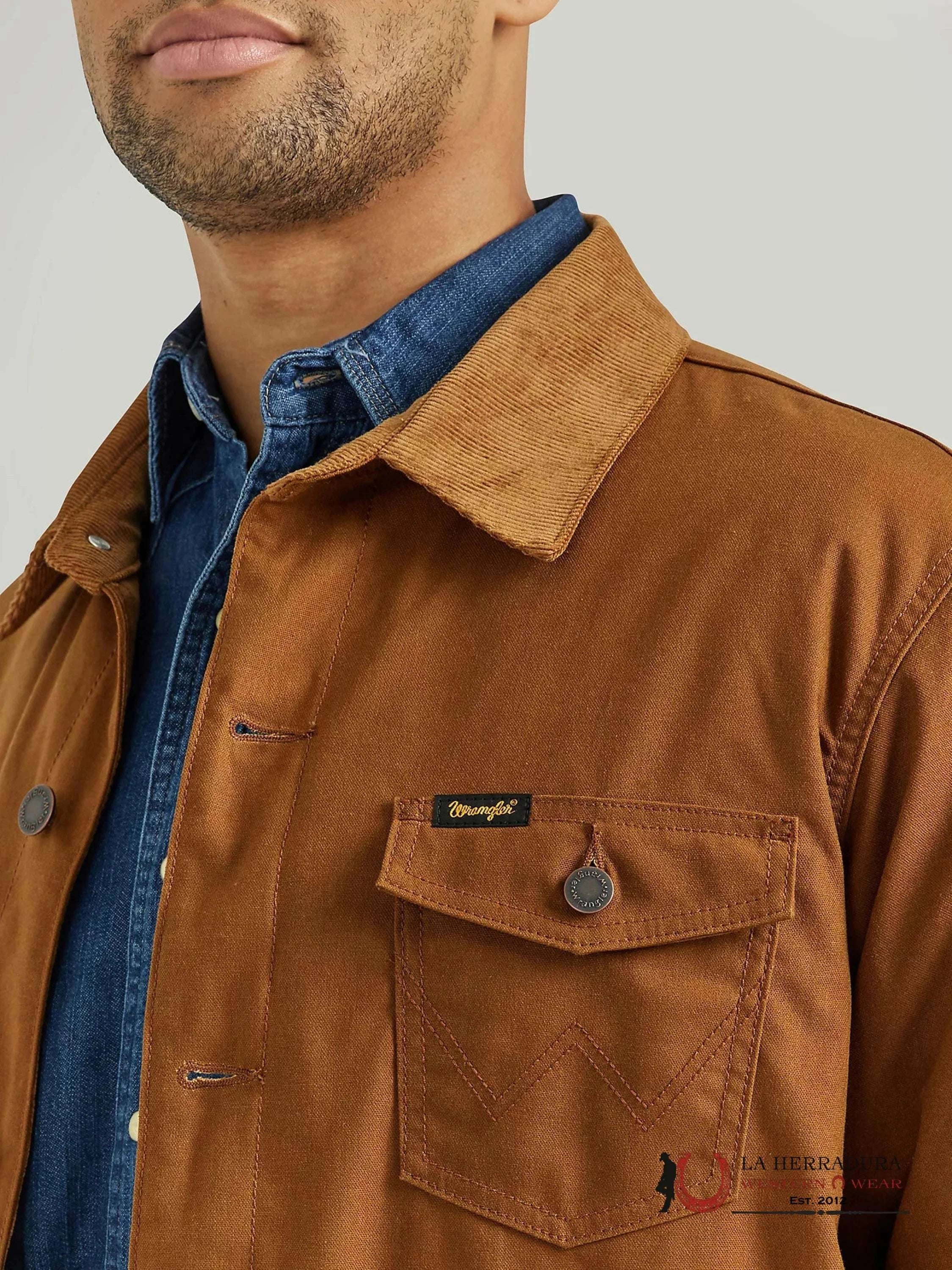 Wrangler Men’s Western Lined Canvas Barn Coat In Hay Bale Ropa Hombres