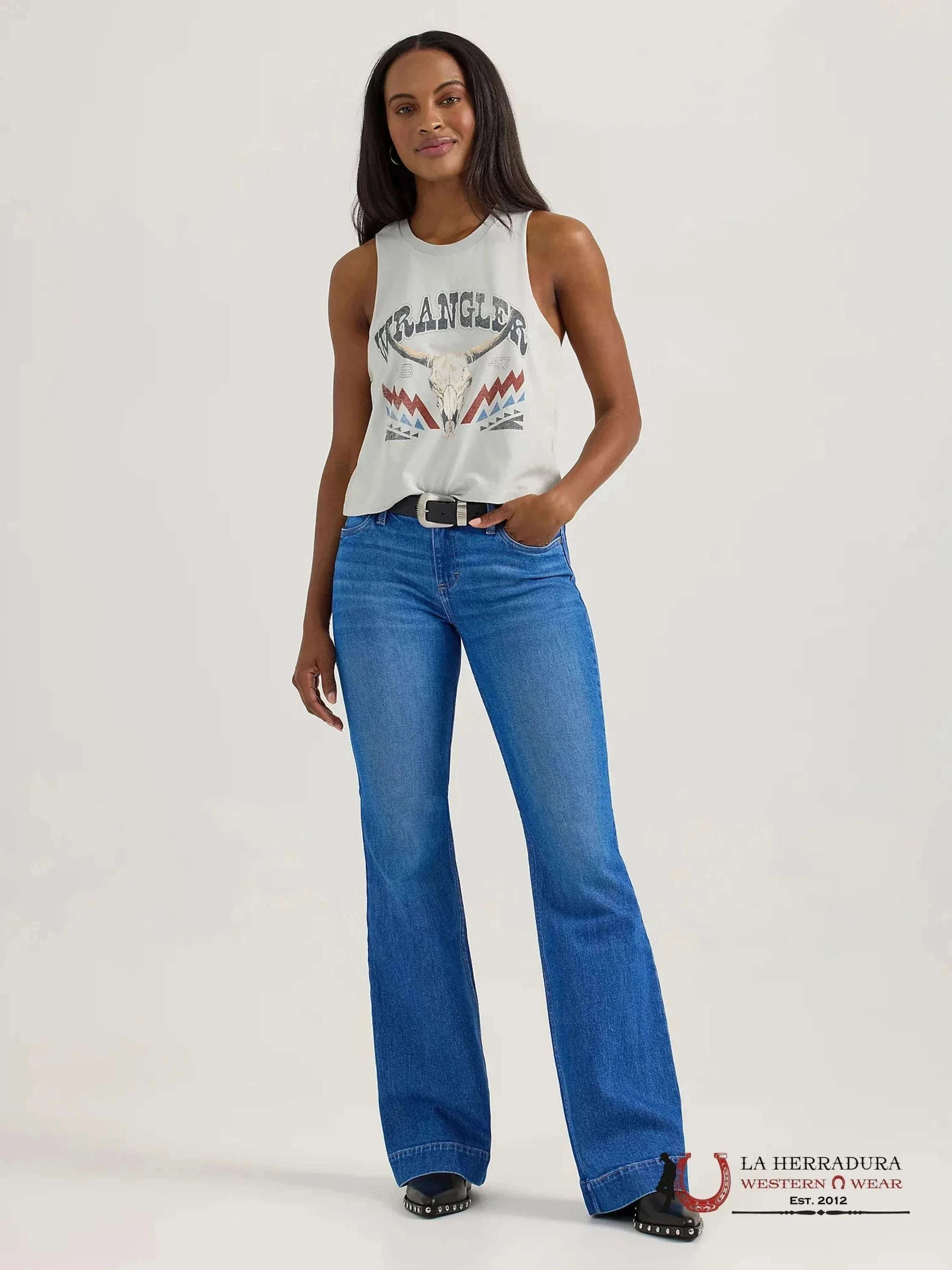 Wrangler Offwhite With Longhorn Tank Top ROPA MUJERES
