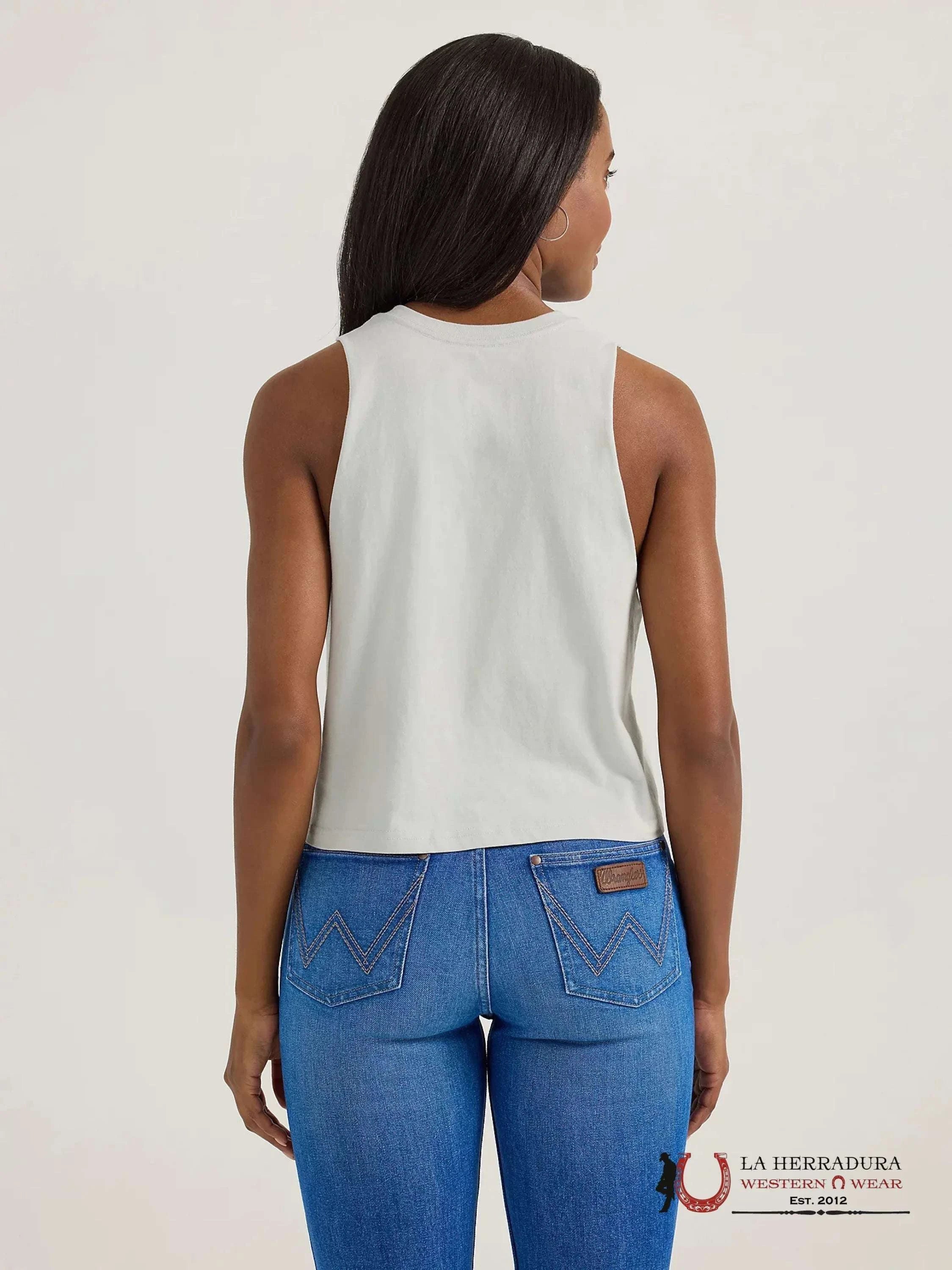 Wrangler Offwhite With Longhorn Tank Top ROPA MUJERES