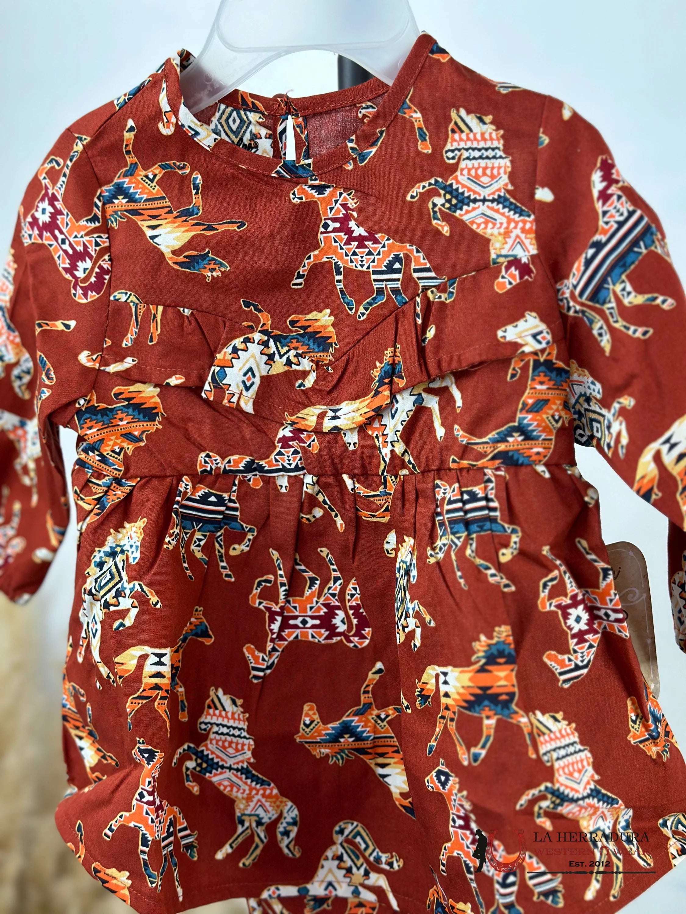 Wrangler Orange Western Print Dress Niños