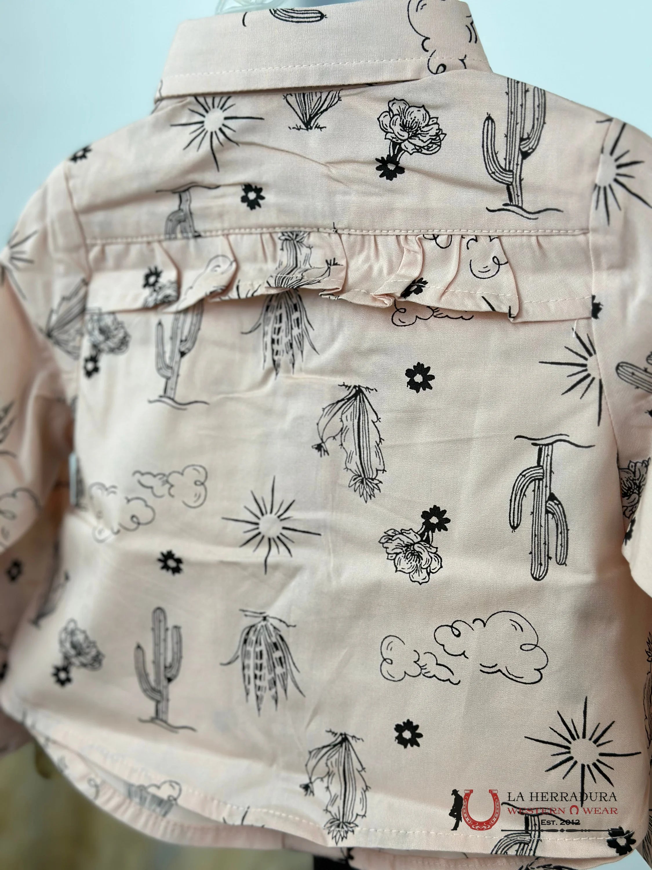 Wrangler Pink Western Print Long Sleeve Niños