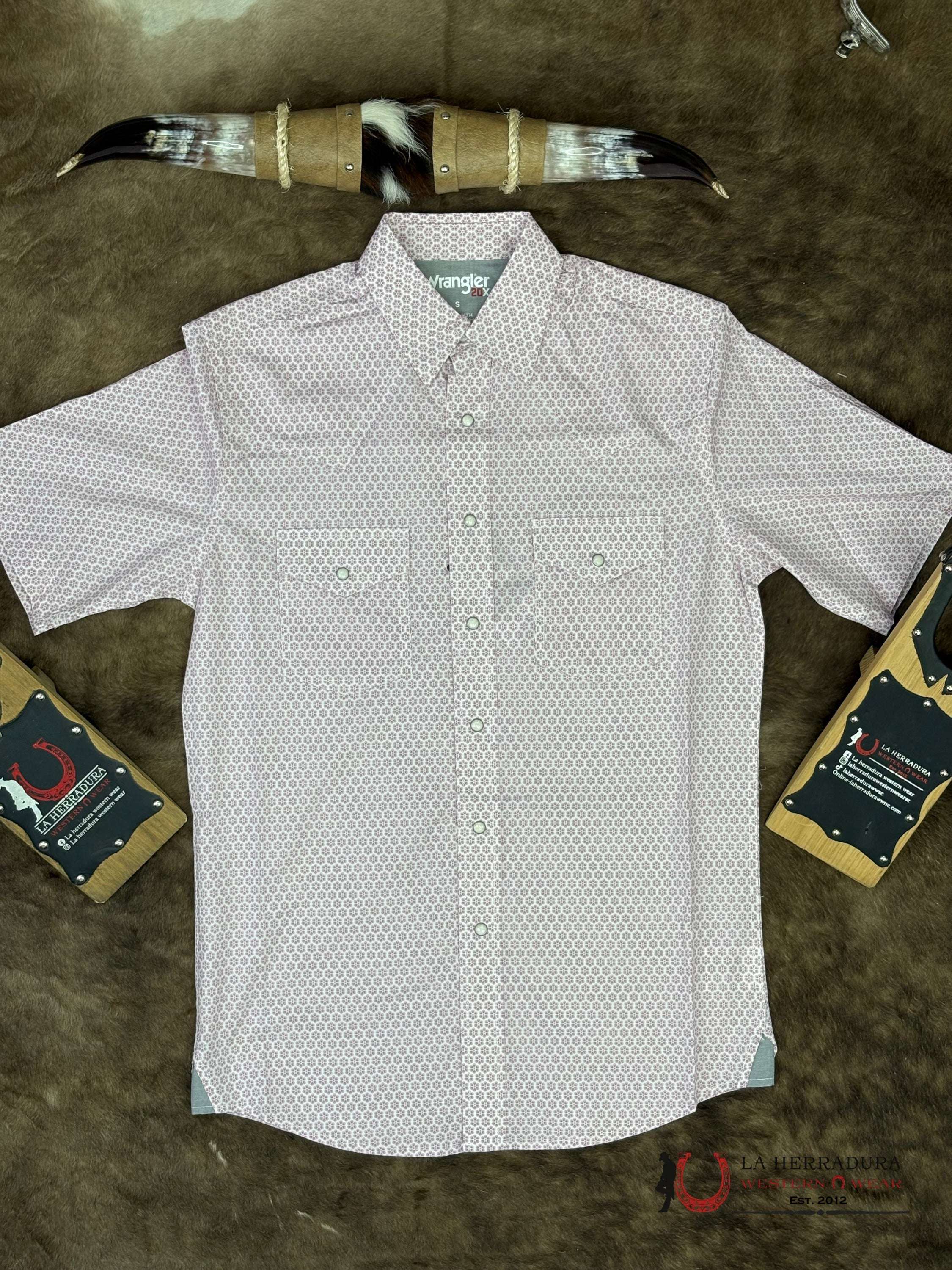 WRANGLER Pink With Floral Short Sleeve Shirt Men - 5374 ROPA HOMBRES