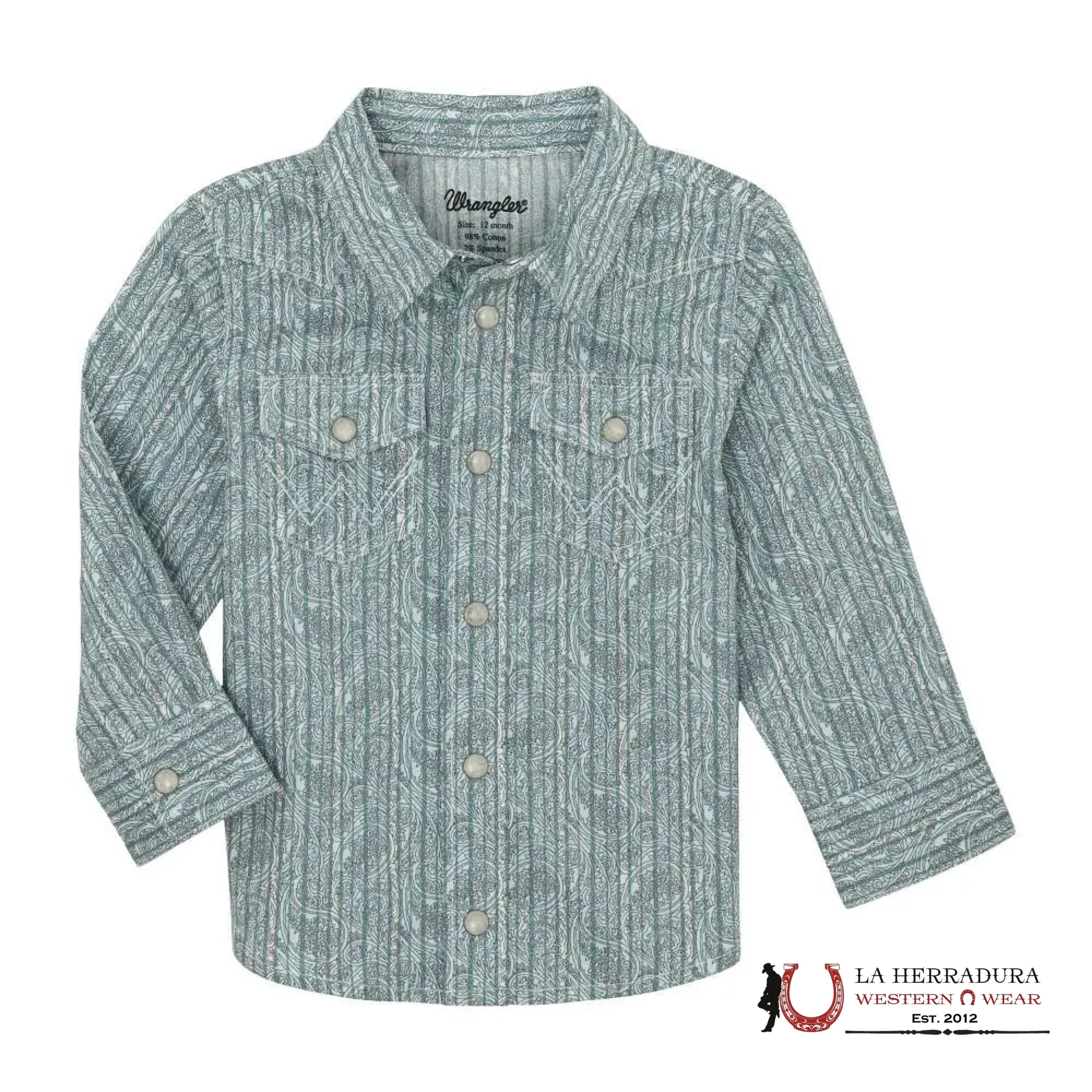 WRANGLER PLAID BABY AQUA PRINT LONG SLEEVE 112359675 NIÑOS