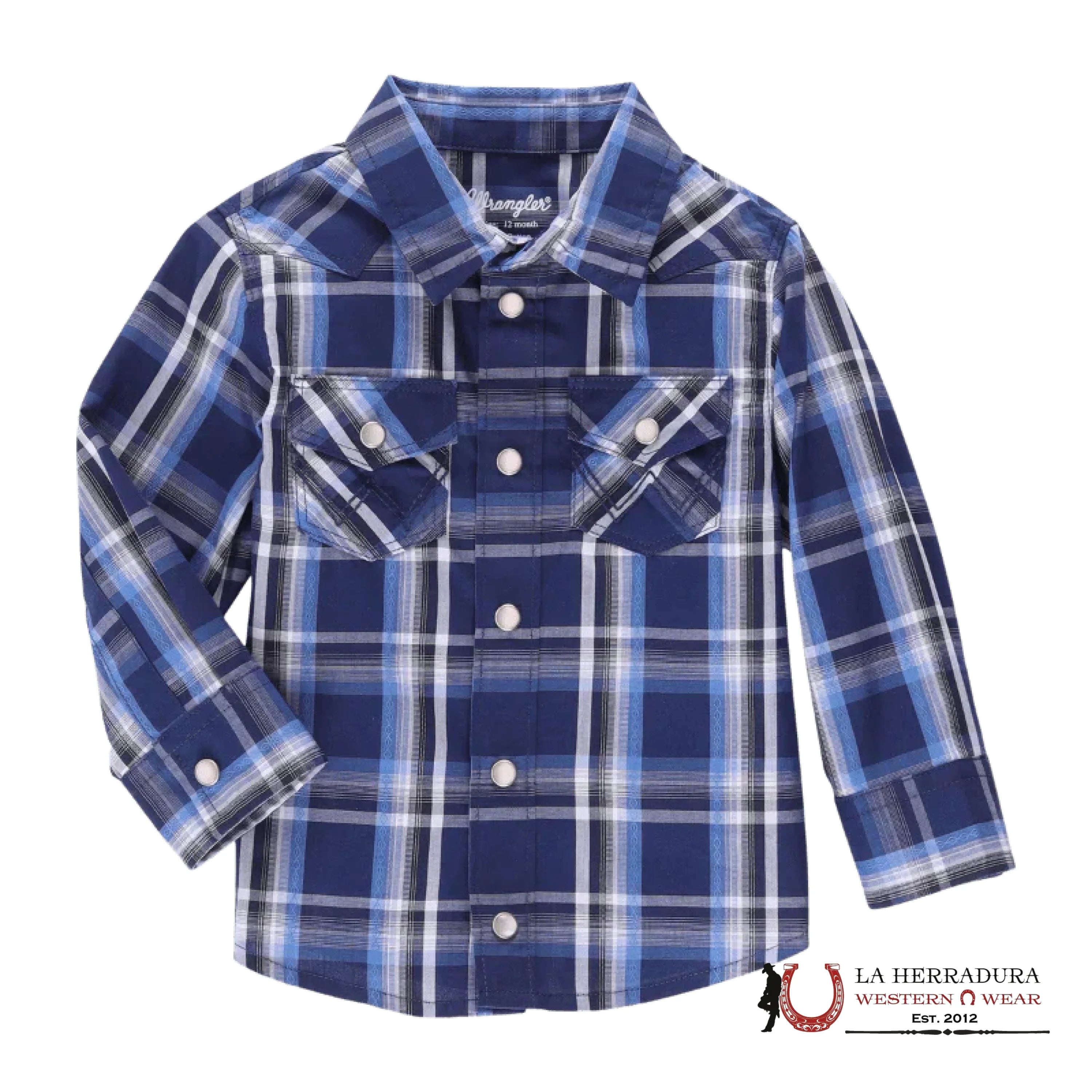 WRANGLER PLAID BABY BLUE PRINT LONG SLEEVE 112338162 NIÑOS