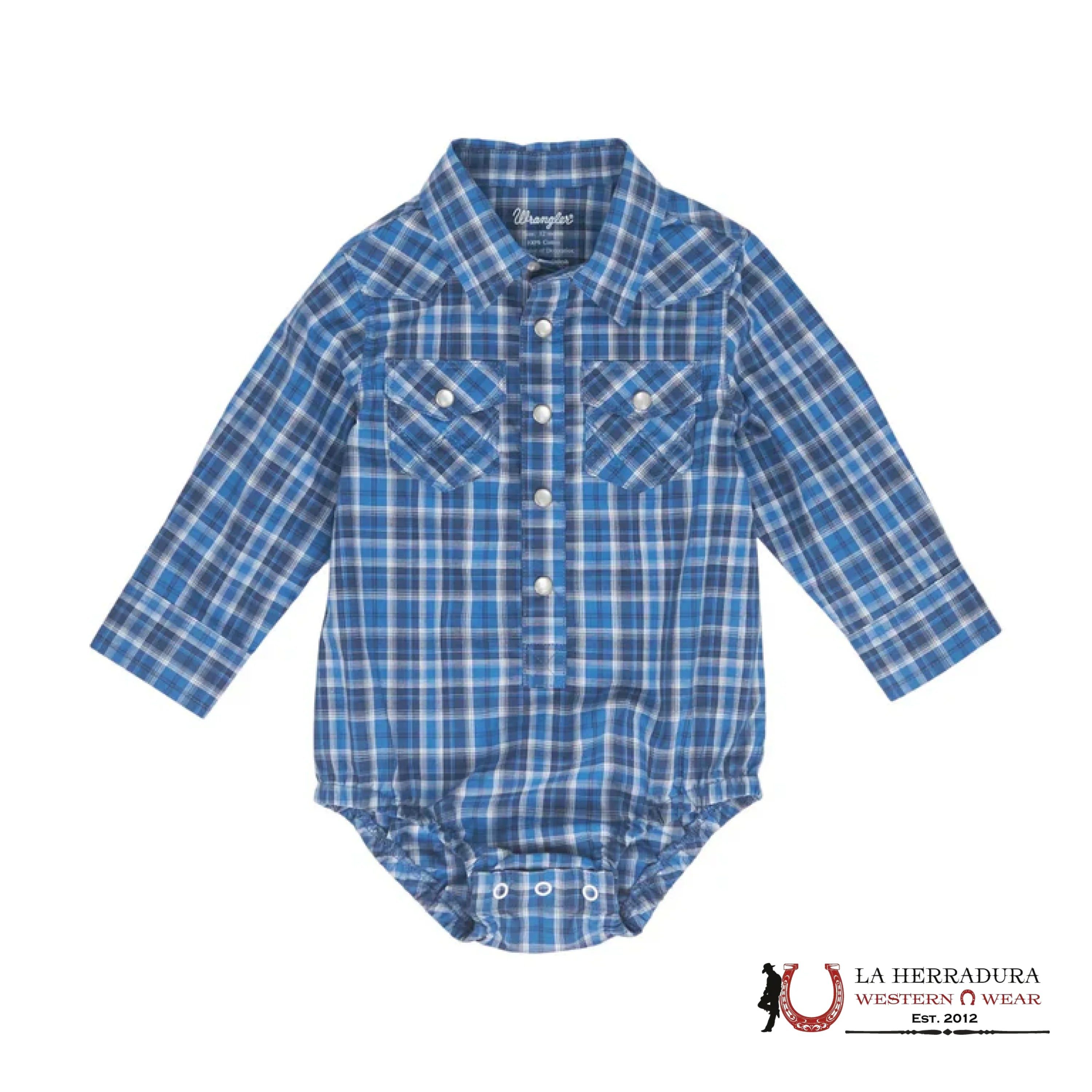 WRANGLER PLAID BABY BLUE PRINT LONG SLEEVE 112352754 NIÑOS
