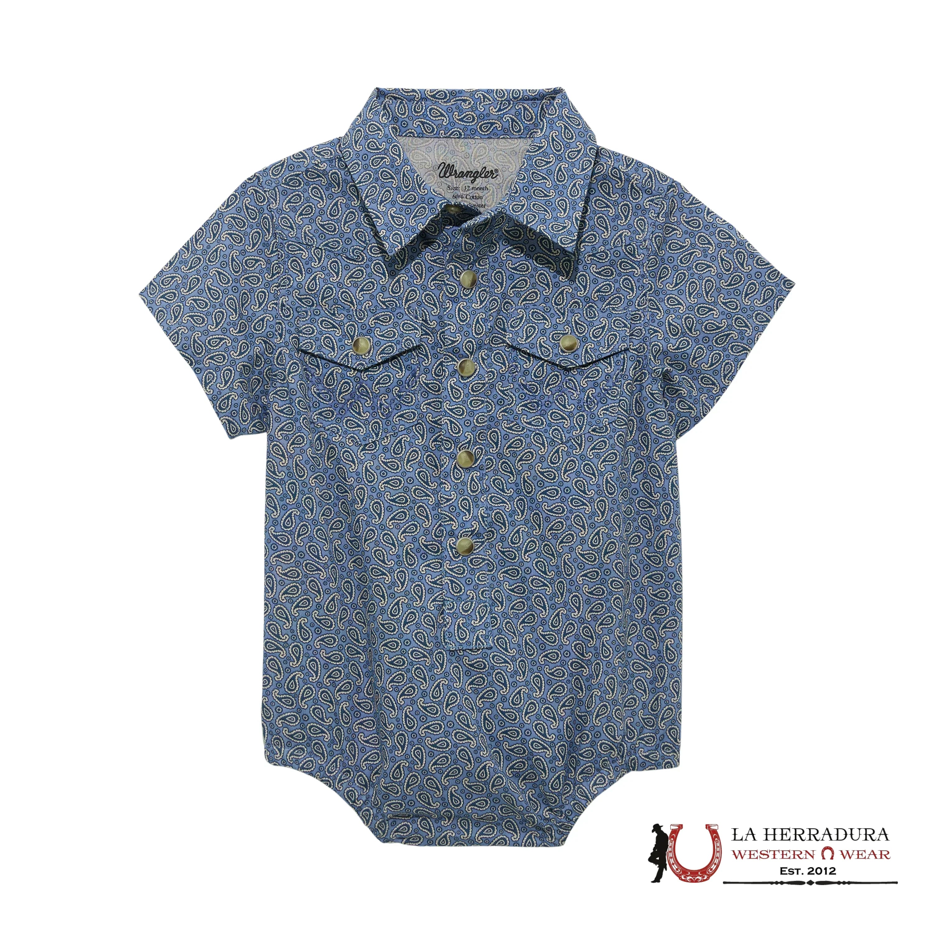 WRANGLER PLAID BABY BLUE PRINT SHORT SLEEVE 112365602 NIÑOS