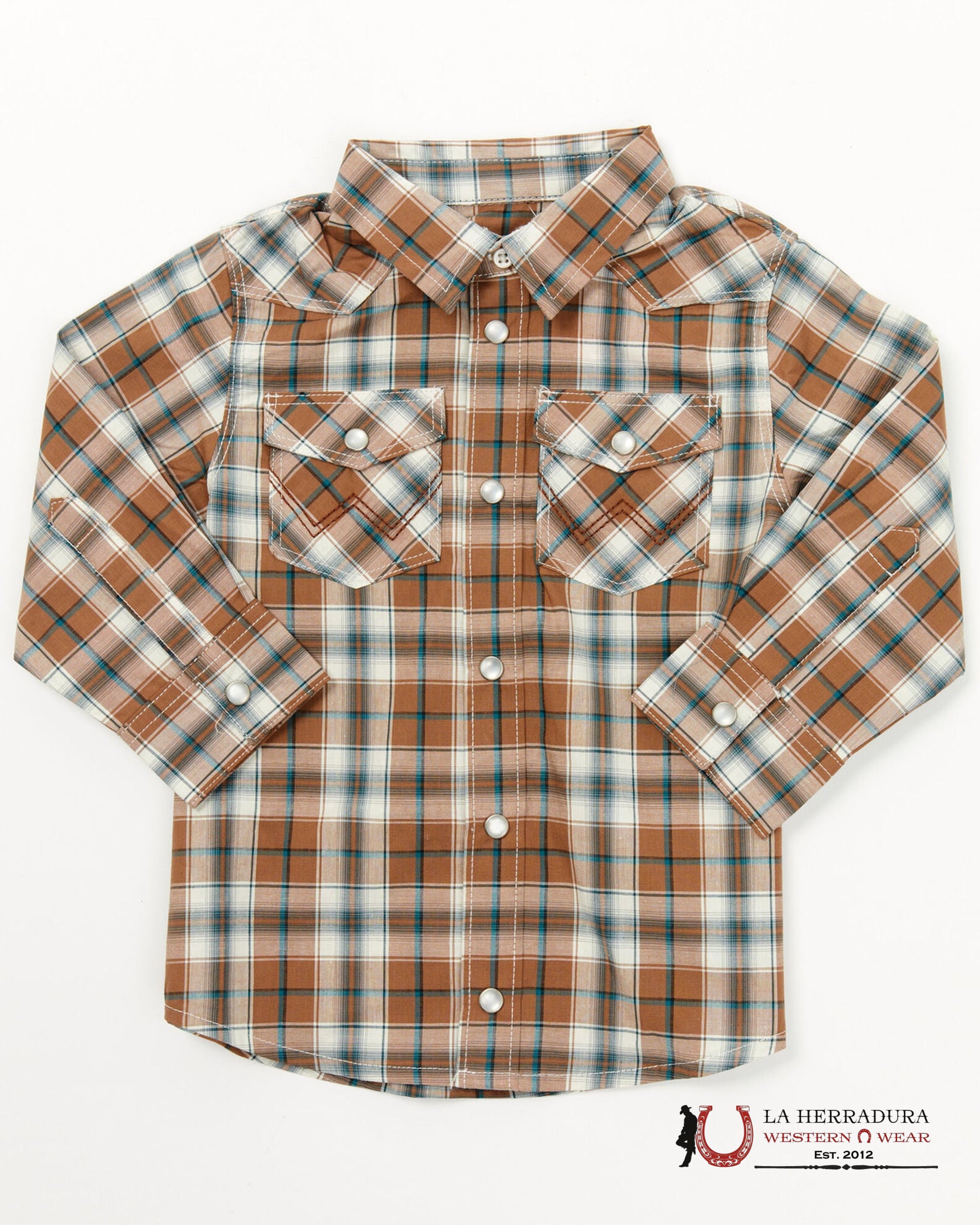 WRANGLER PLAID BABY BROWN PRINT LONG SLEEVE 112352741 NIÑOS