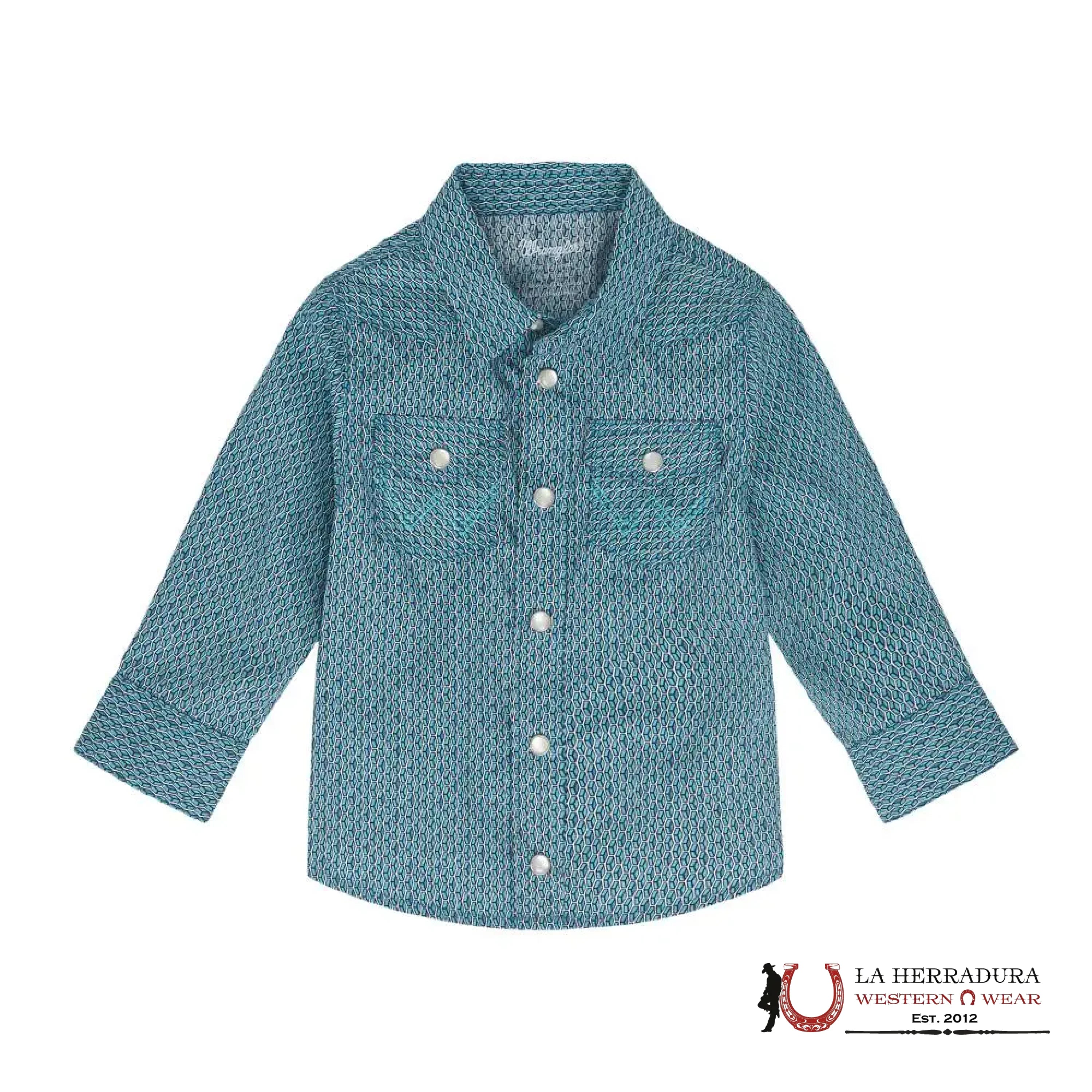 WRANGLER PLAID BABY GREEN PRINT LONG SLEEVE 112352743 NIÑOS