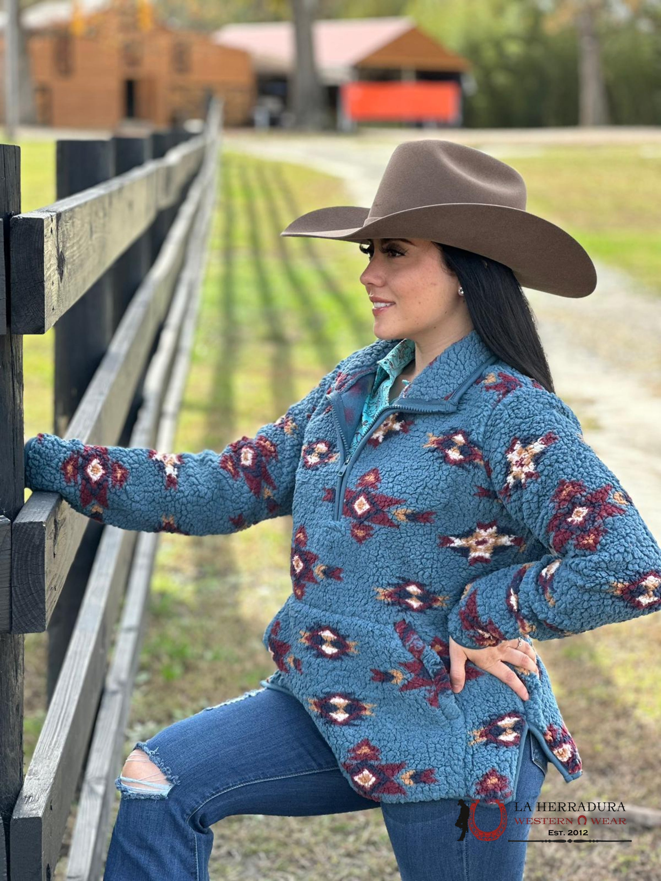 Wrangler Pullover Aztec Blue For Ladies Ropa Mujeres