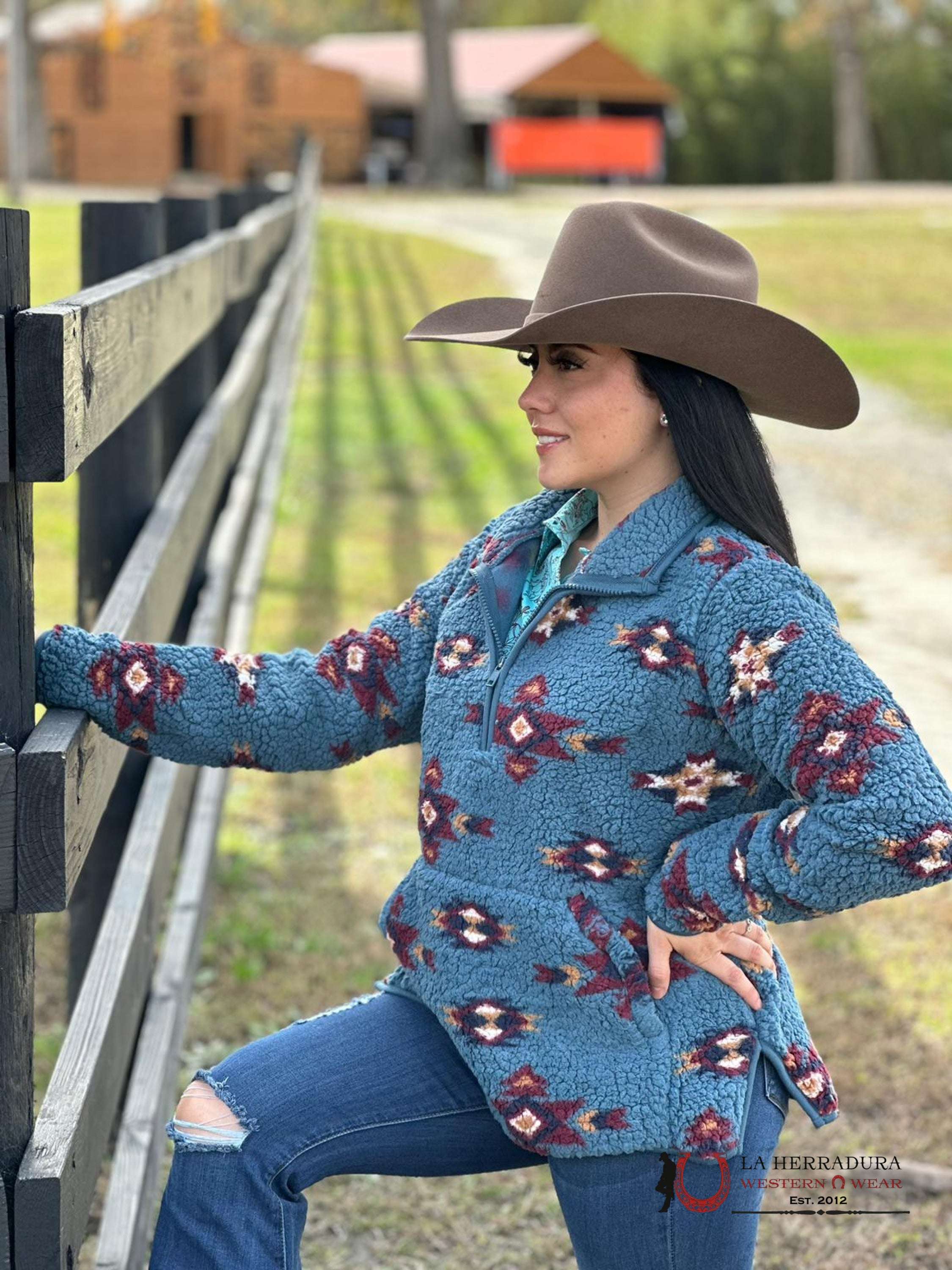 Wrangler Pullover Aztec Blue For Ladies Ropa Mujeres