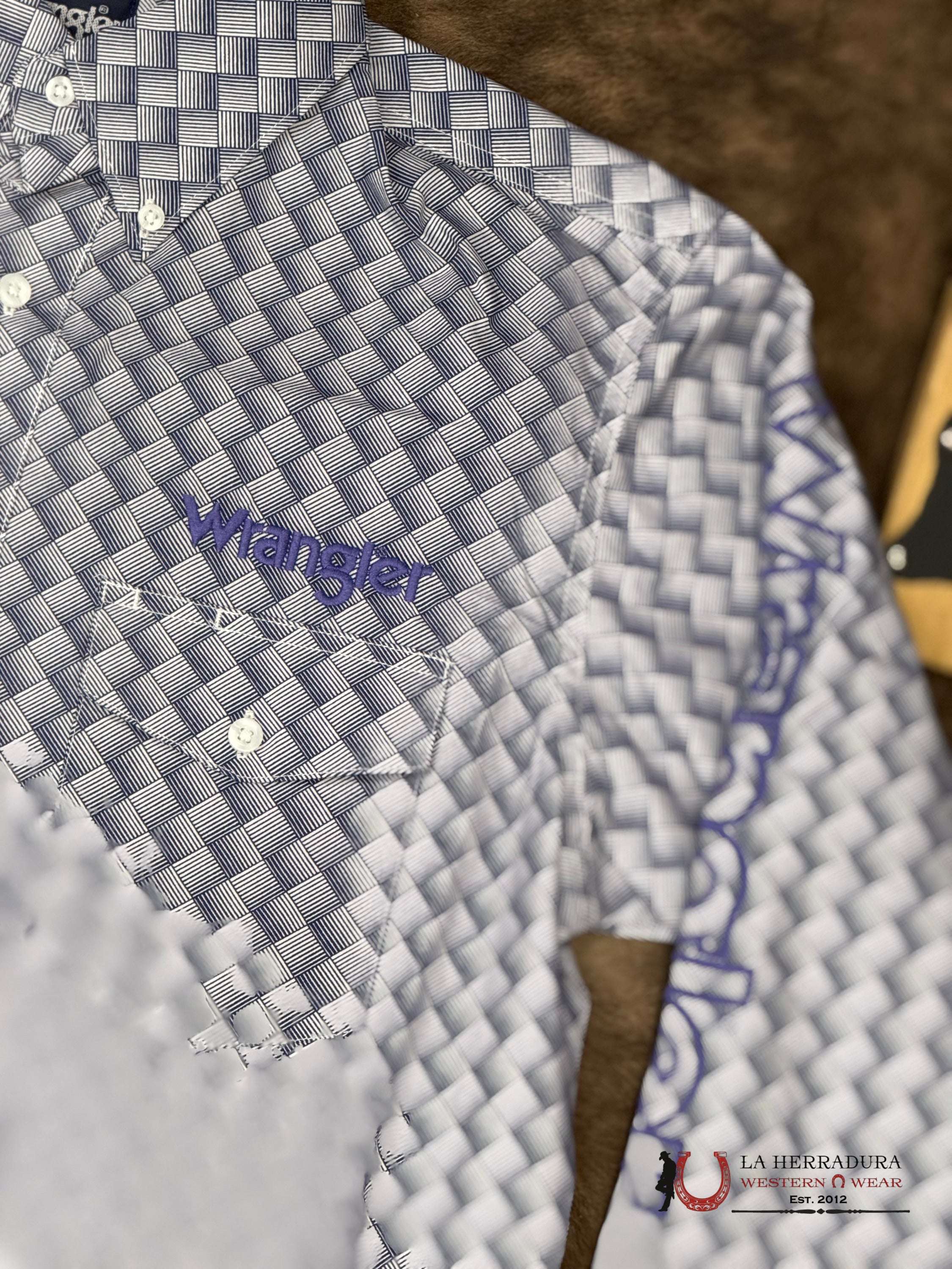 WRANGLER Purple Long Sleeve Shirt With Squares - 5838 ROPA HOMBRES