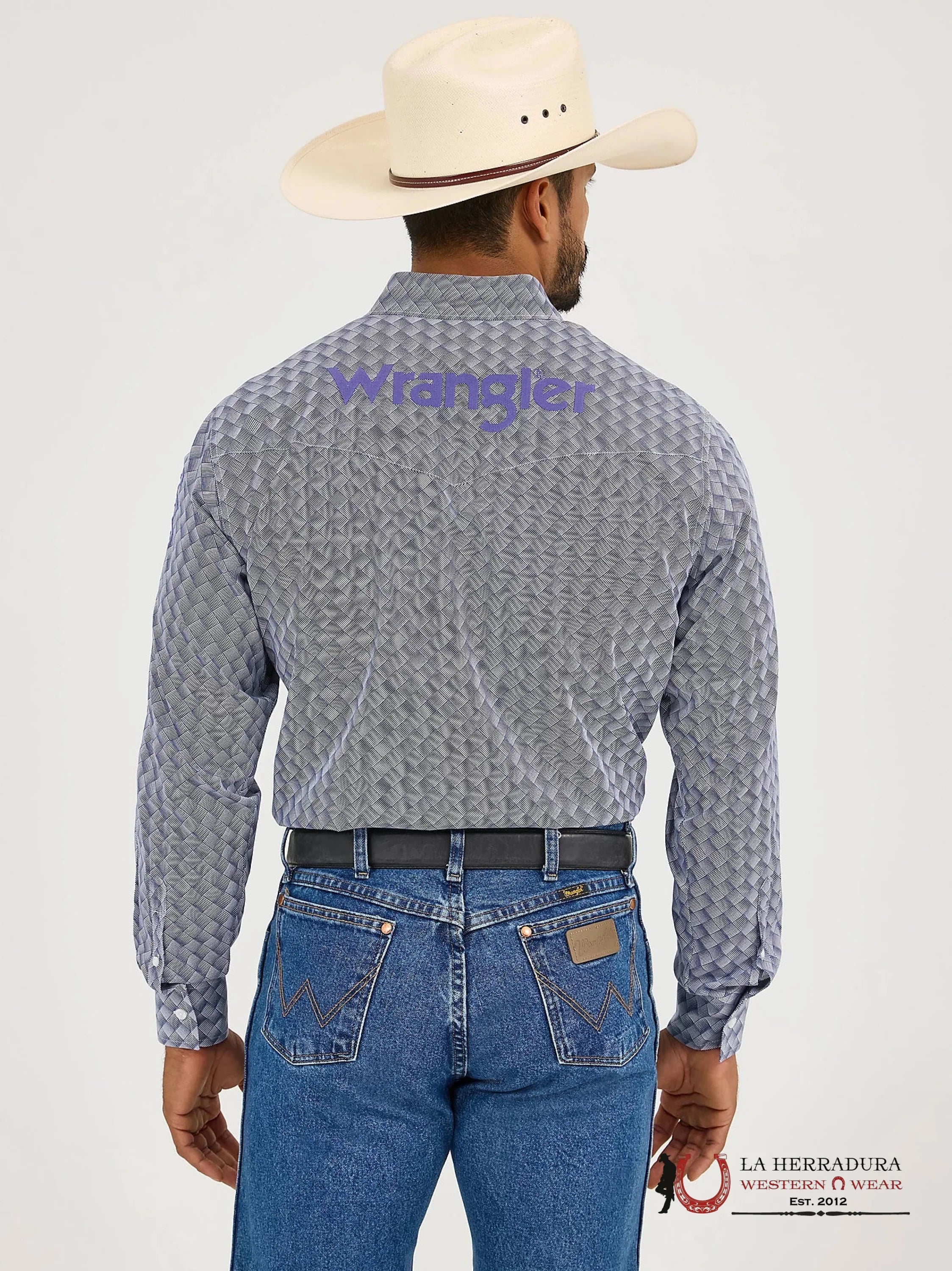 WRANGLER Purple Long Sleeve Shirt With Squares - 5838 ROPA HOMBRES