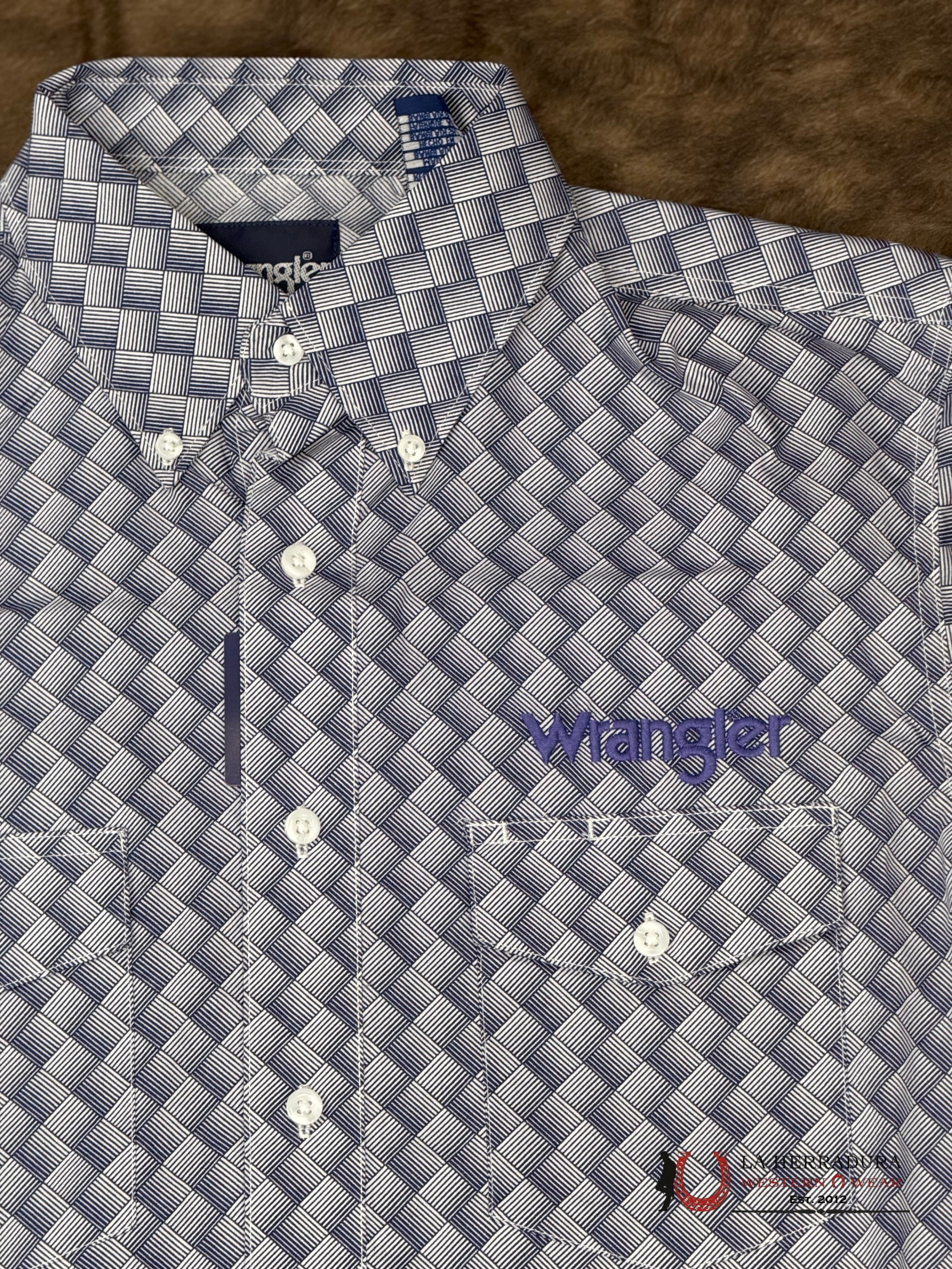 WRANGLER Purple Long Sleeve Shirt With Squares - 5838 ROPA HOMBRES