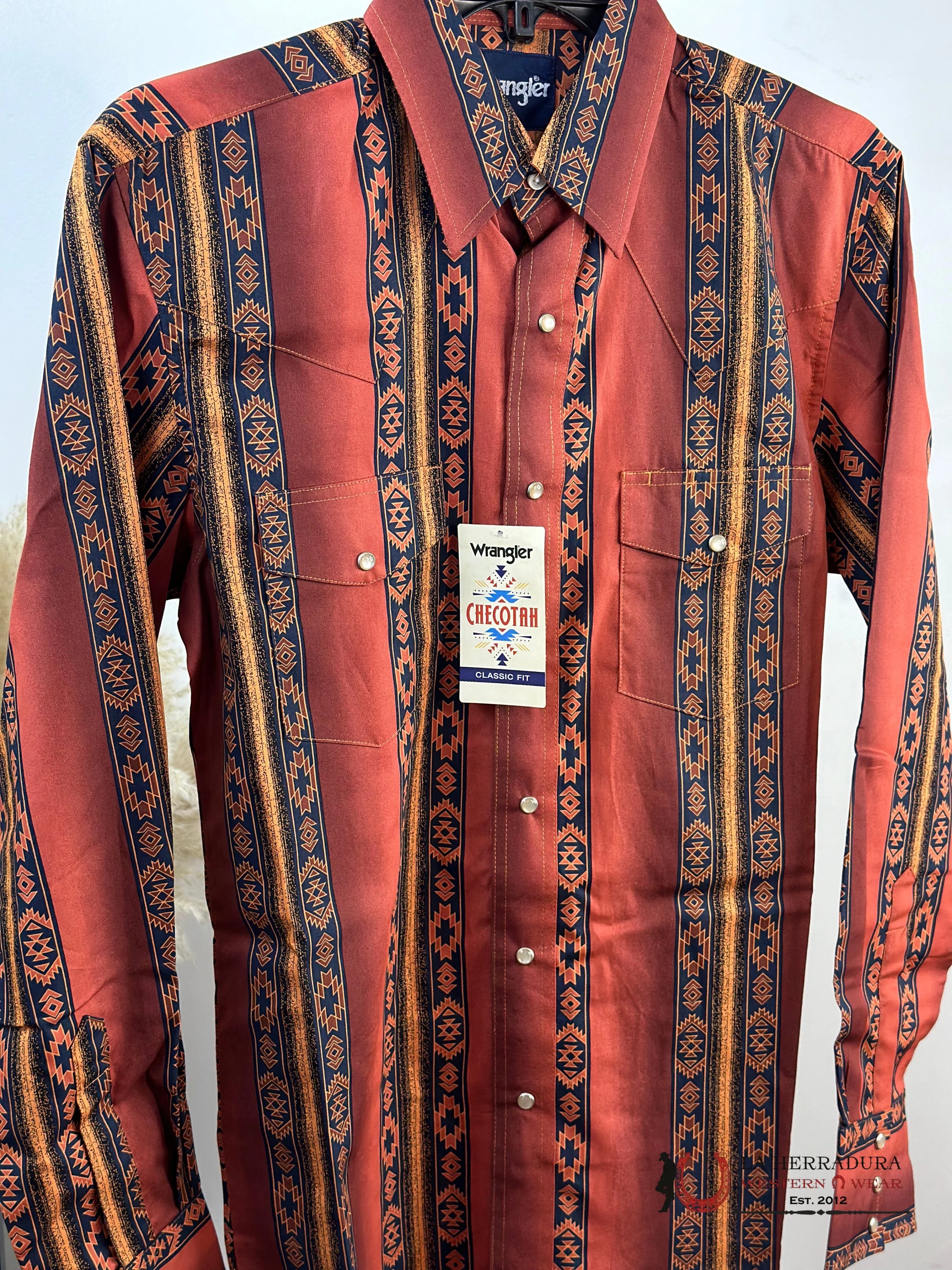 Wrangler Red Checotah Snap Long Sleeve Shirt Ropa Hombres