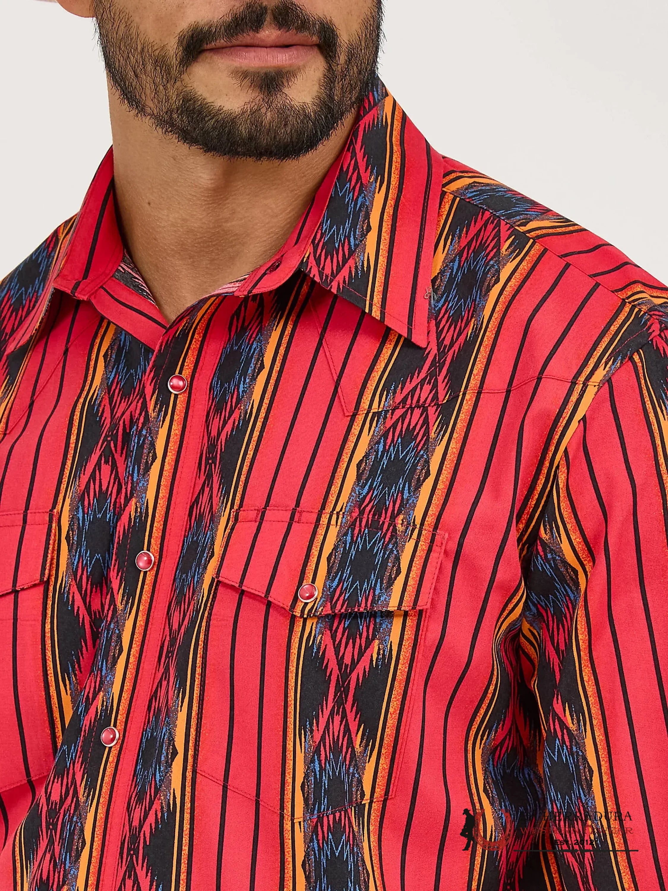WRANGLER Red Long Sleeve With Aztec Print - 5885 ROPA HOMBRES